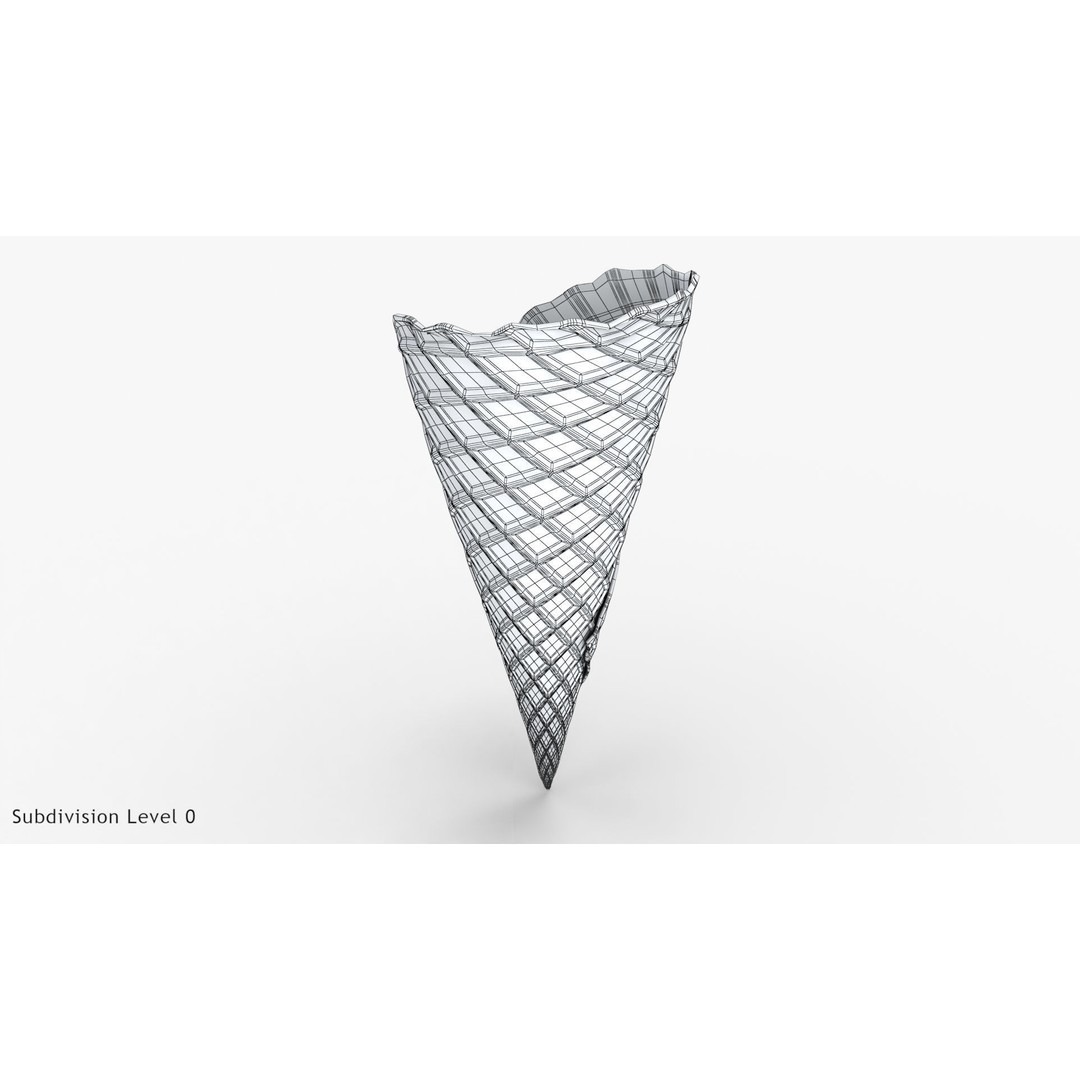 Ice Cream Waffle Cone 3D Model – Low Poly PBR Asset, FBX, OBJ - View 13