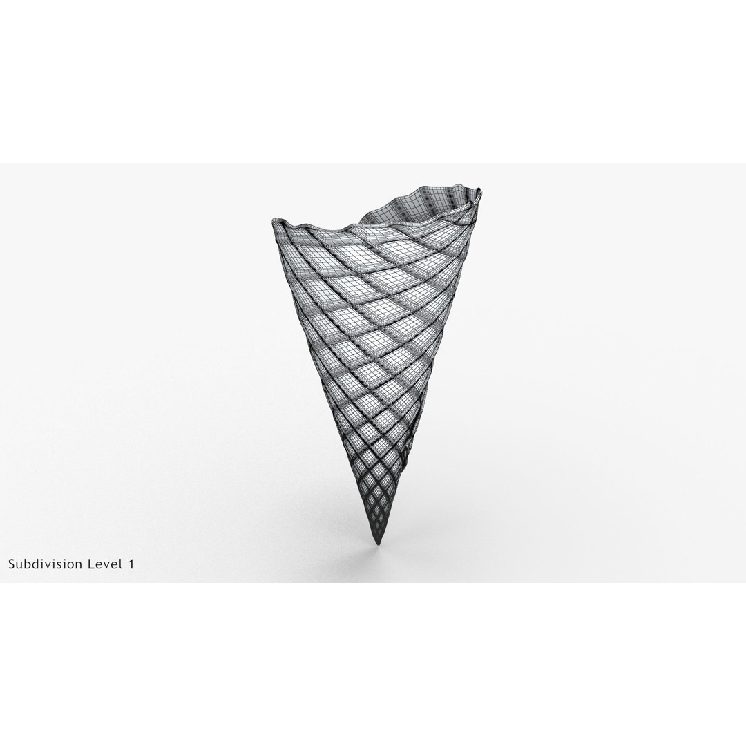 Ice Cream Waffle Cone 3D Model – Low Poly PBR Asset, FBX, OBJ - View 14
