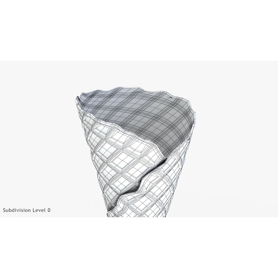 Ice Cream Waffle Cone 3D Model – Low Poly PBR Asset, FBX, OBJ - View 17