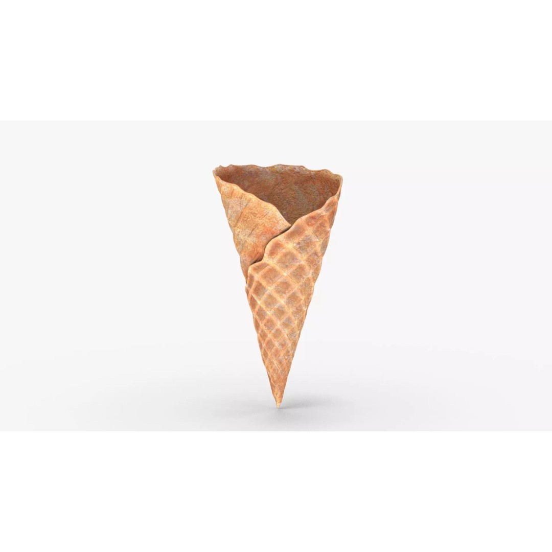 Ice Cream Waffle Cone 3D Model – Low Poly PBR Asset, FBX, OBJ - View 2