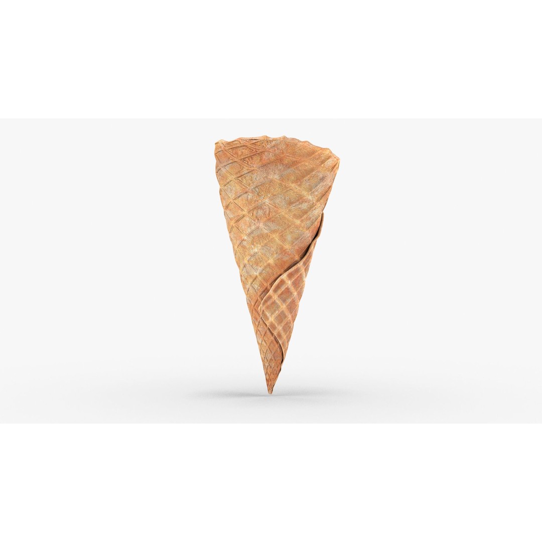 Ice Cream Waffle Cone 3D Model – Low Poly PBR Asset, FBX, OBJ - View 4