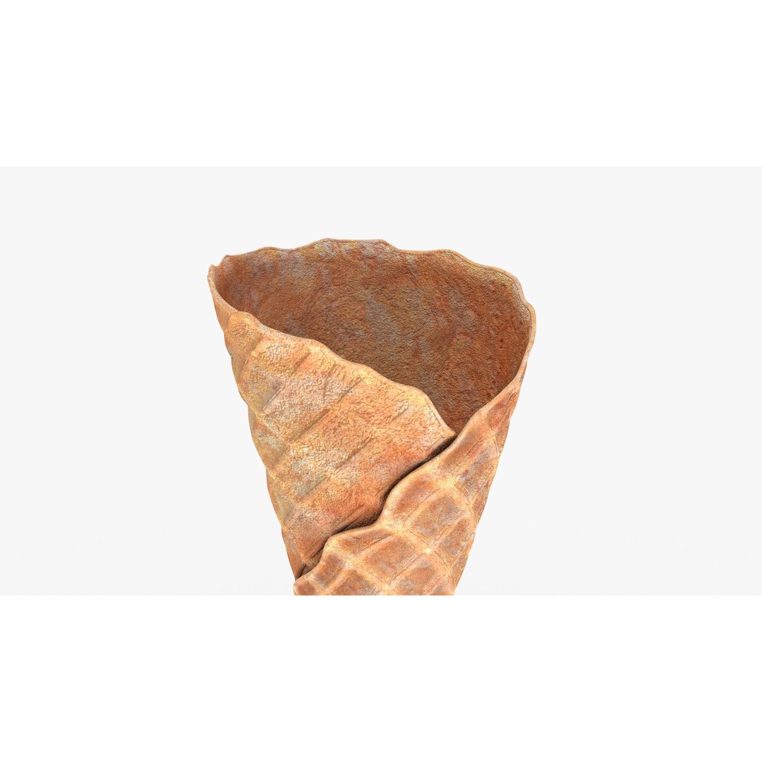 Ice Cream Waffle Cone 3D Model – Low Poly PBR Asset, FBX, OBJ - View 5