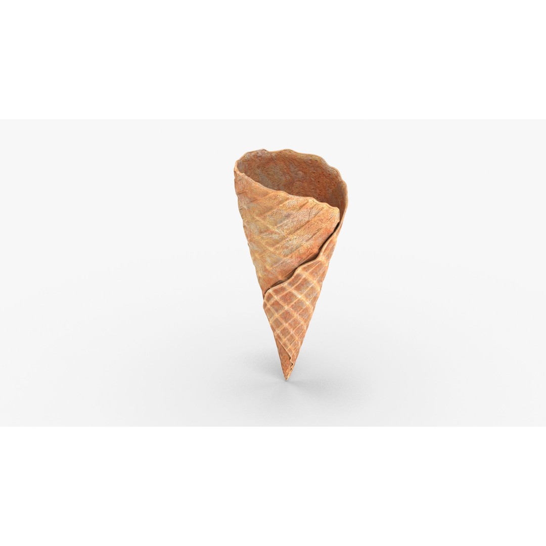 Ice Cream Waffle Cone 3D Model – Low Poly PBR Asset, FBX, OBJ - View 8