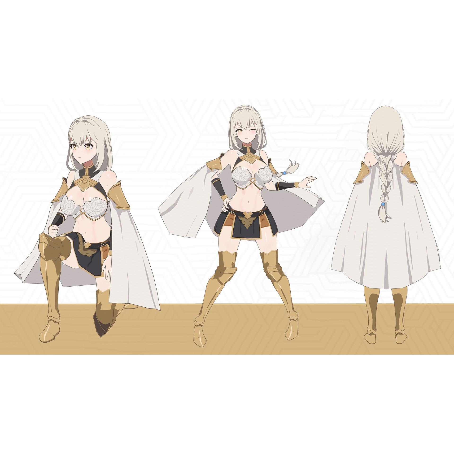 Fantasy RPG Anime Girls - Low-Poly Game-Ready 3D Model - View 10