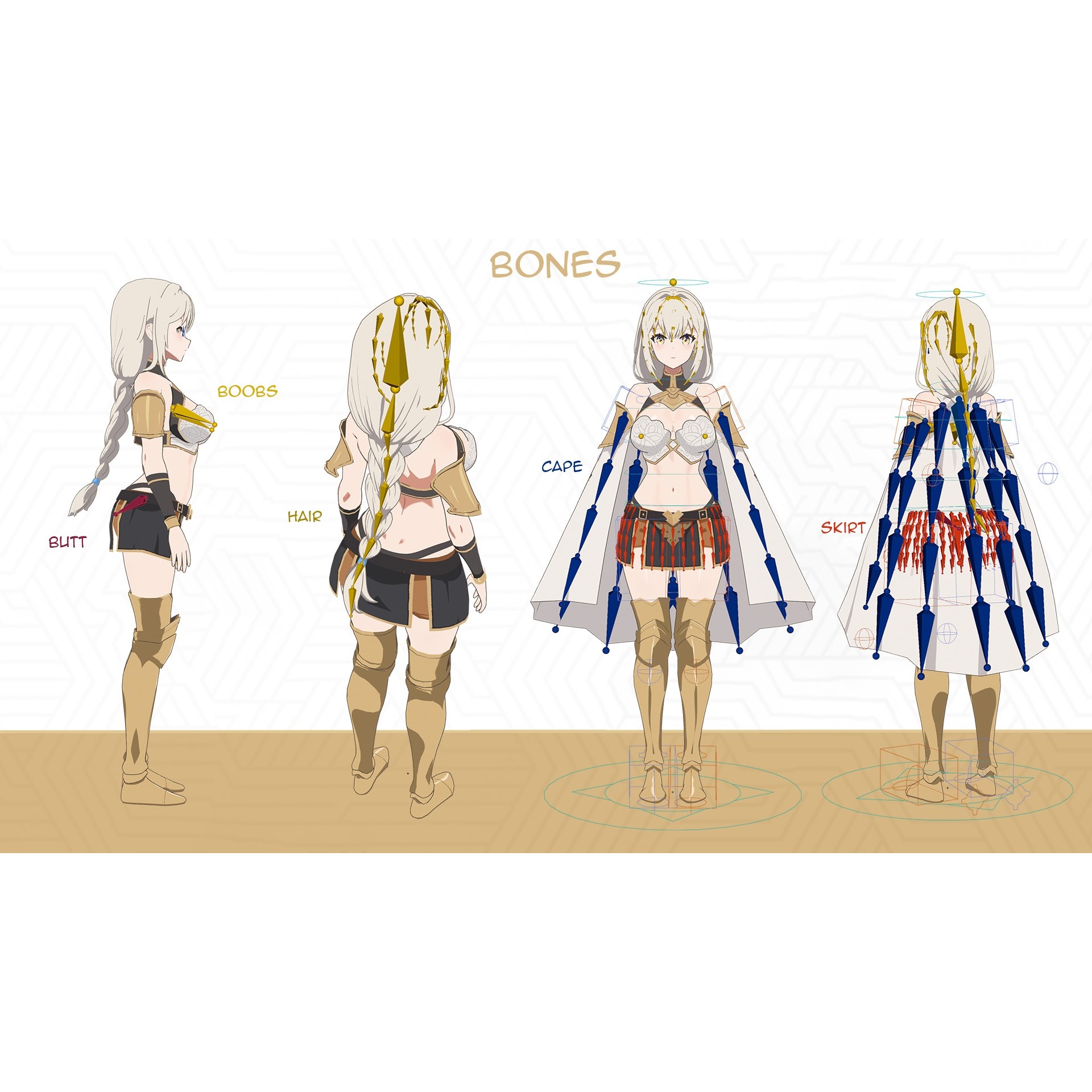 Fantasy RPG Anime Girls - Low-Poly Game-Ready 3D Model - View 11