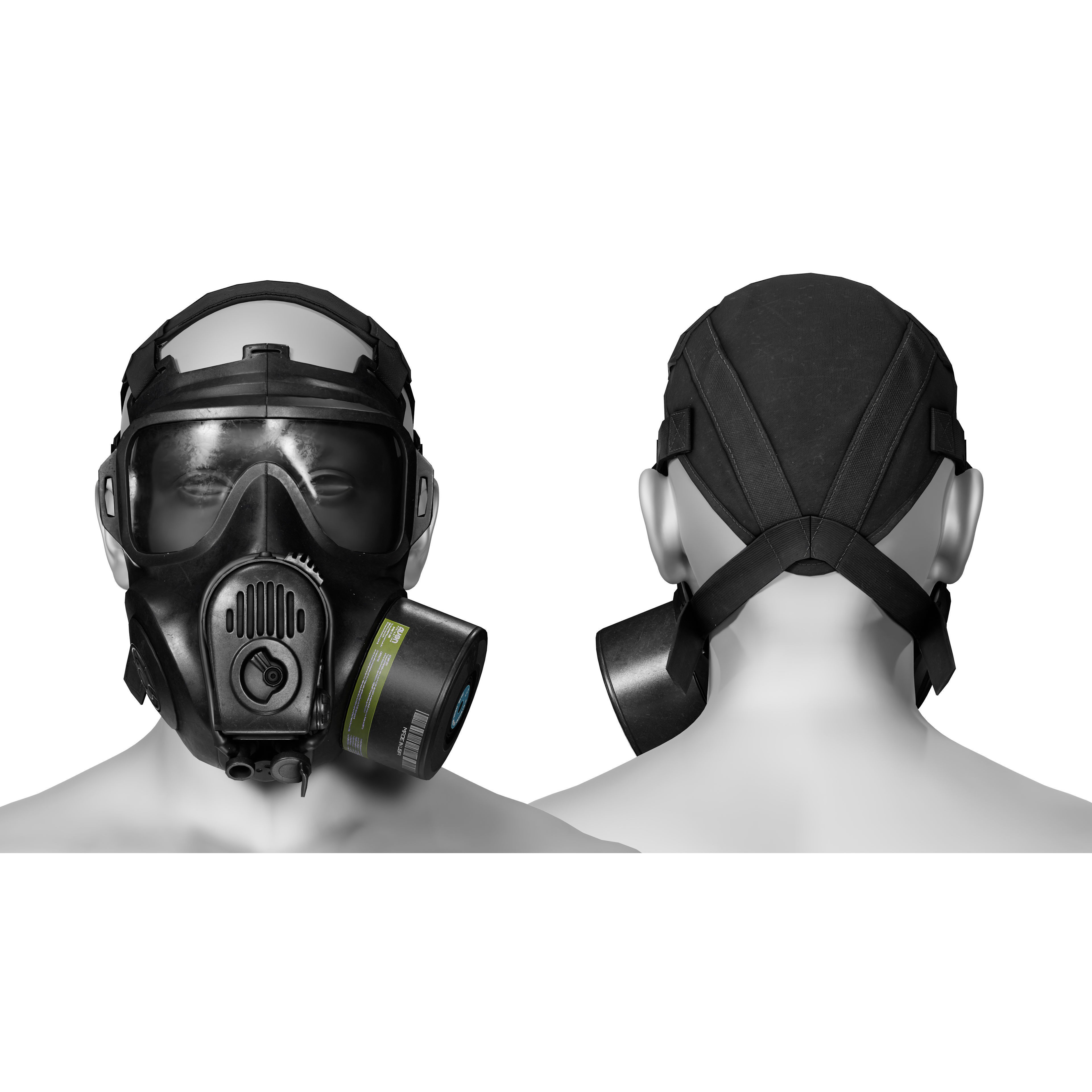 AVON M53A1 Gas Mask - Low-Poly Game-Ready 3D Model - View 10
