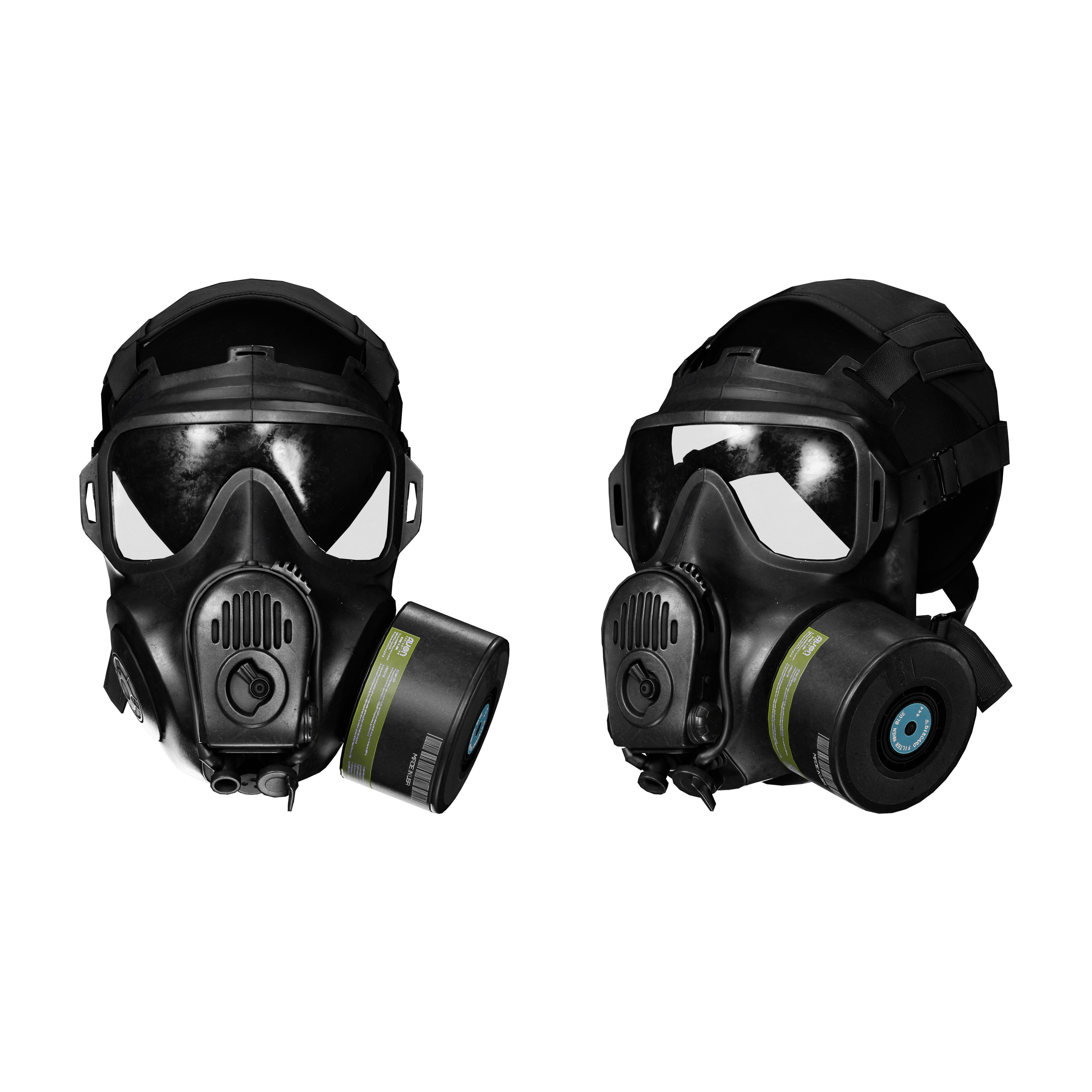 AVON M53A1 Gas Mask - Low-Poly Game-Ready 3D Model - View 11
