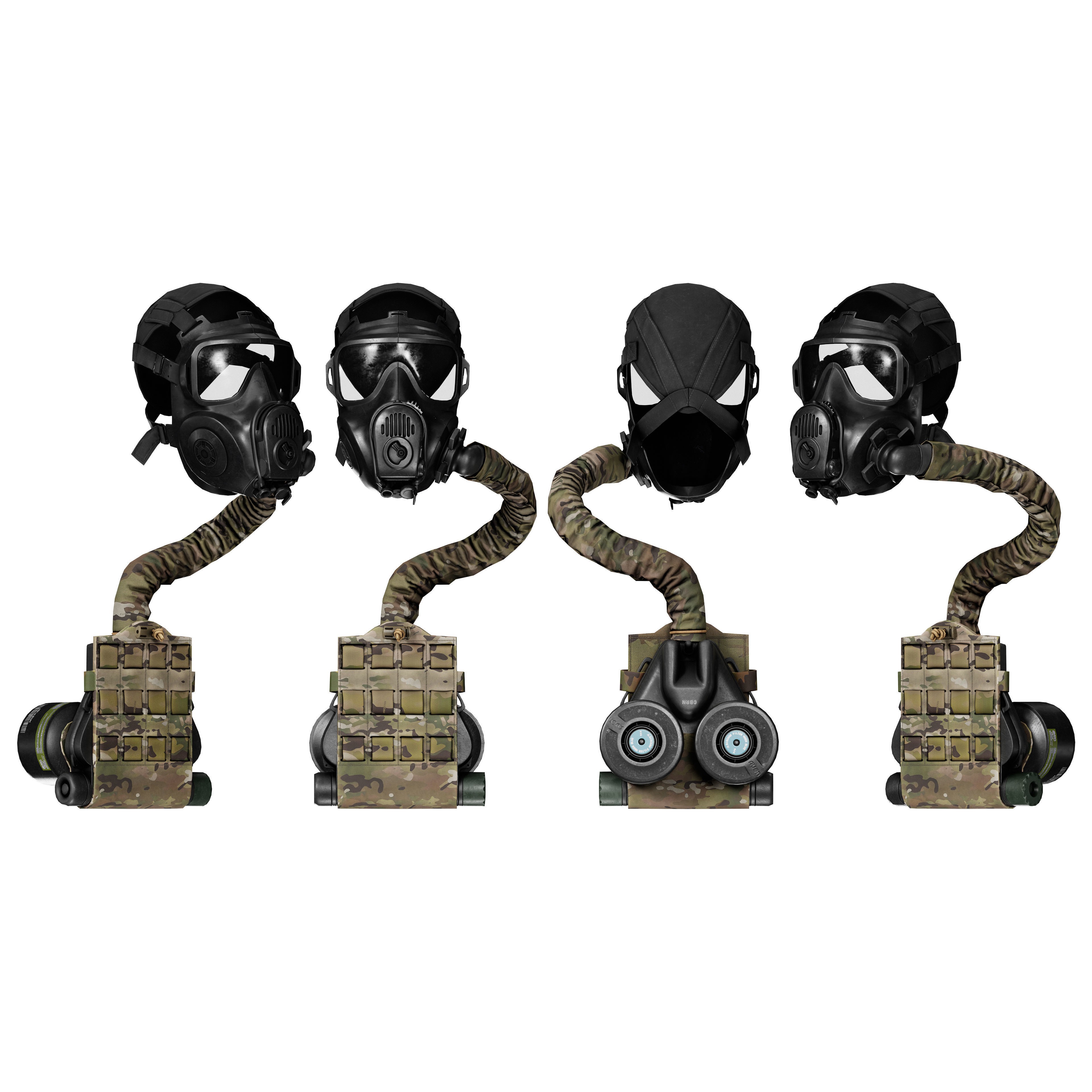 AVON M53A1 Gas Mask - Low-Poly Game-Ready 3D Model - View 13