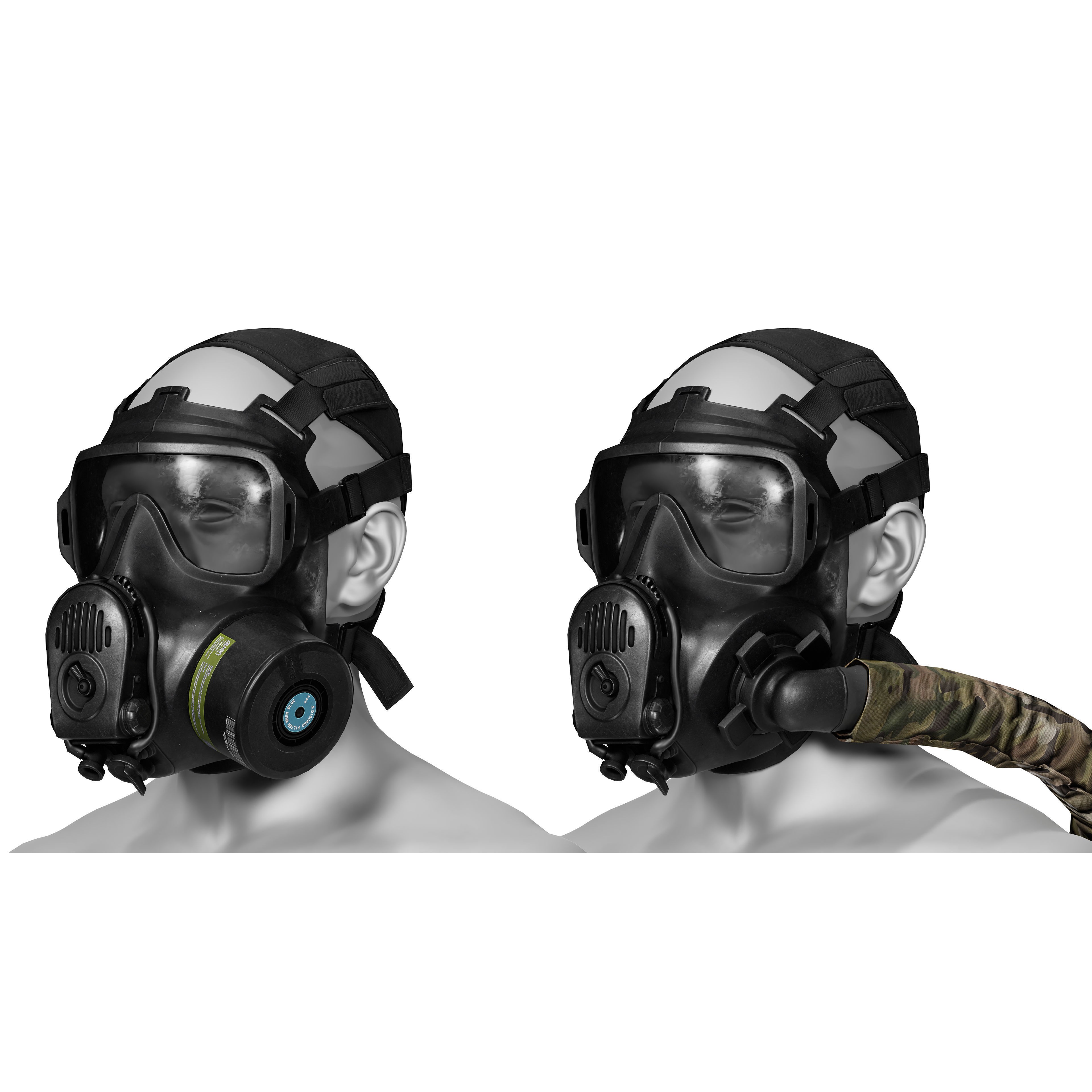 AVON M53A1 Gas Mask - Low-Poly Game-Ready 3D Model - View 3