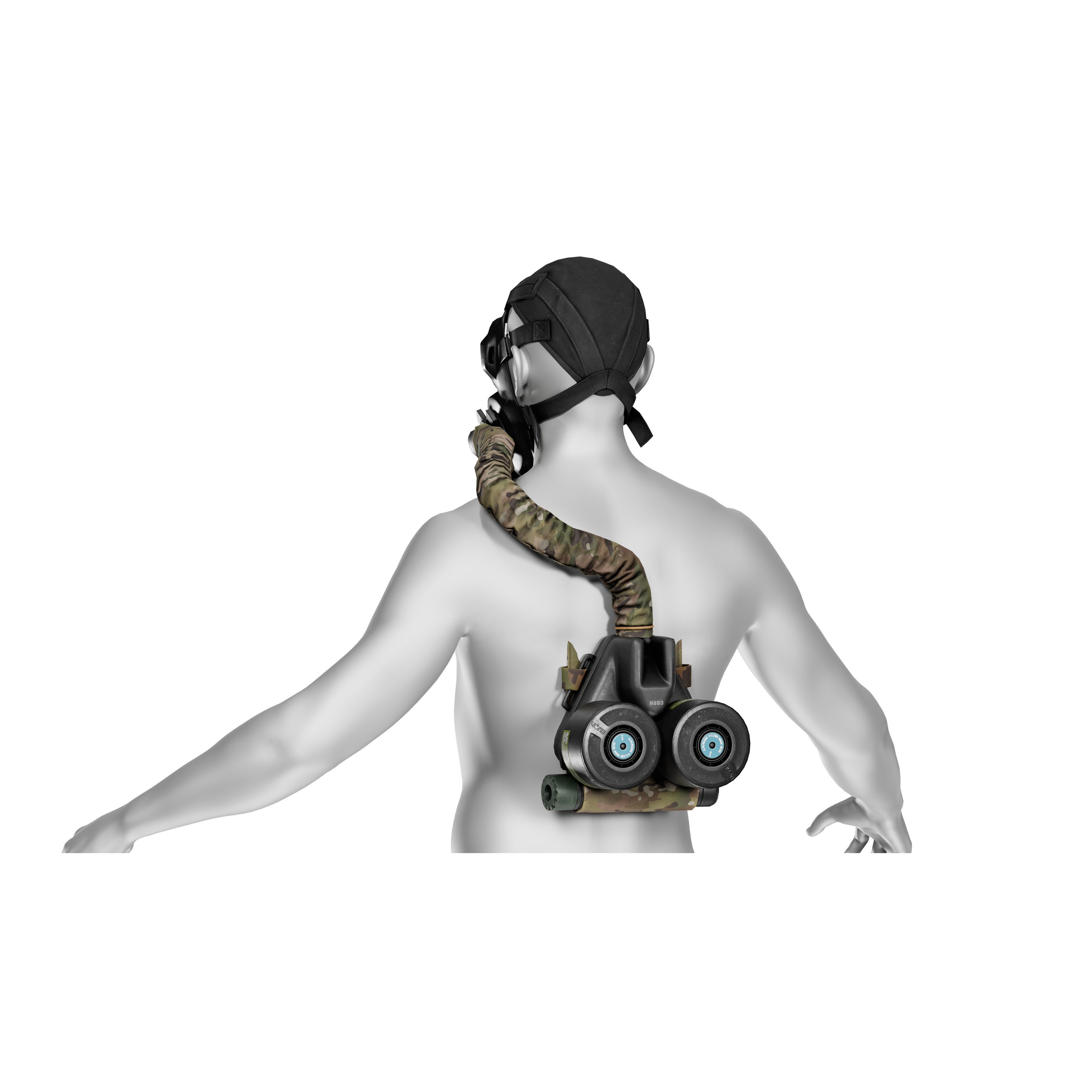 AVON M53A1 Gas Mask - Low-Poly Game-Ready 3D Model - View 4