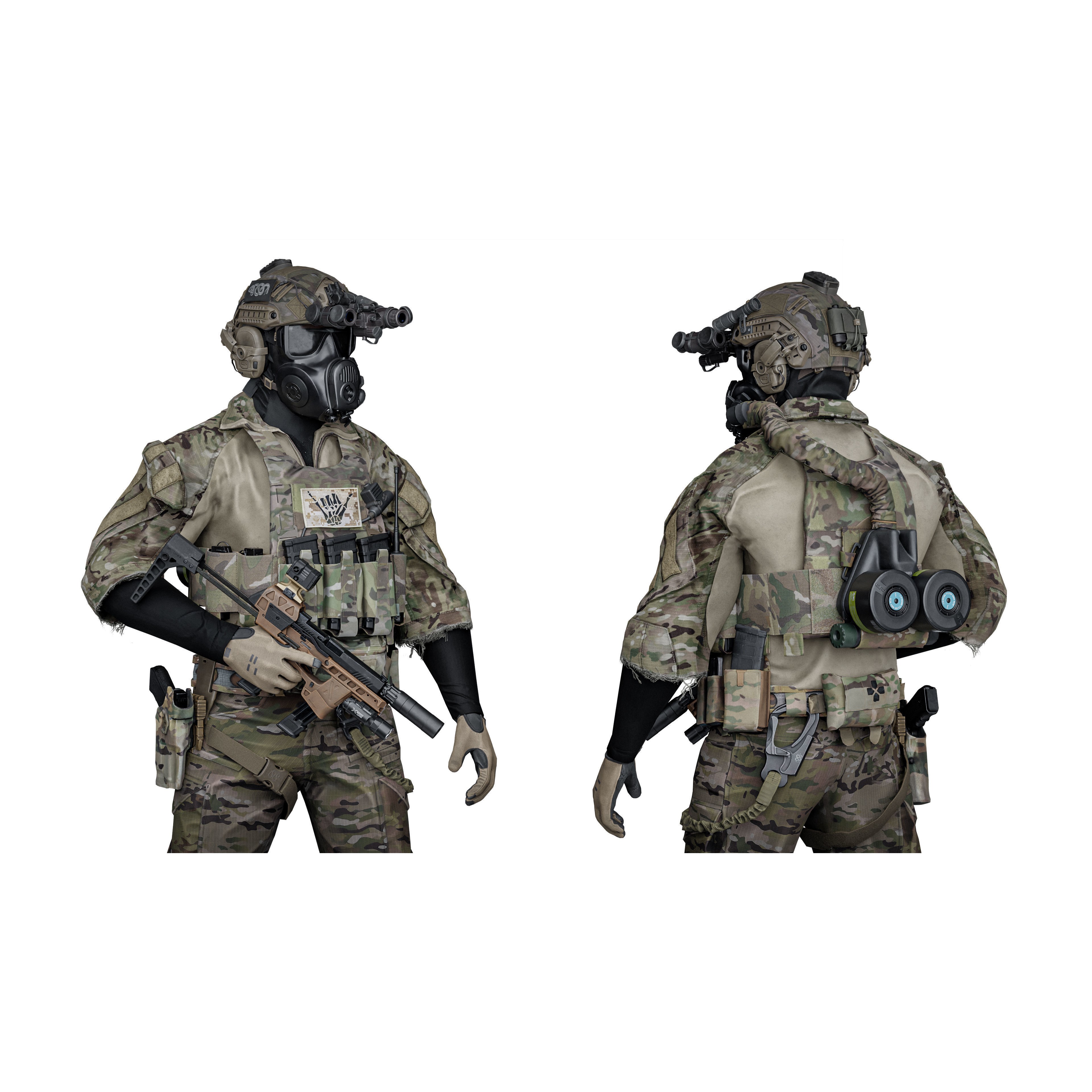 AVON M53A1 Gas Mask - Low-Poly Game-Ready 3D Model - View 6