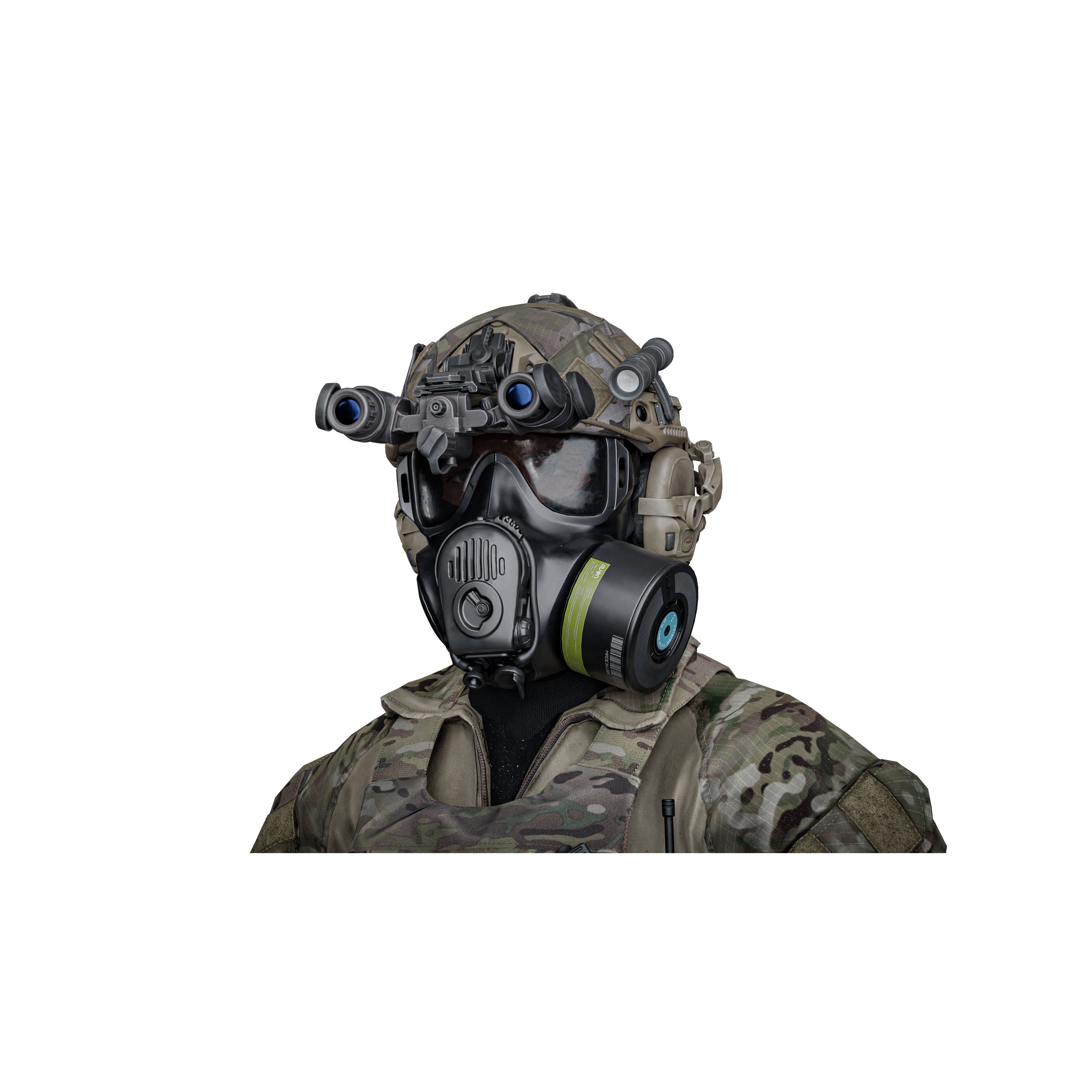 AVON M53A1 Gas Mask - Low-Poly Game-Ready 3D Model - View 7