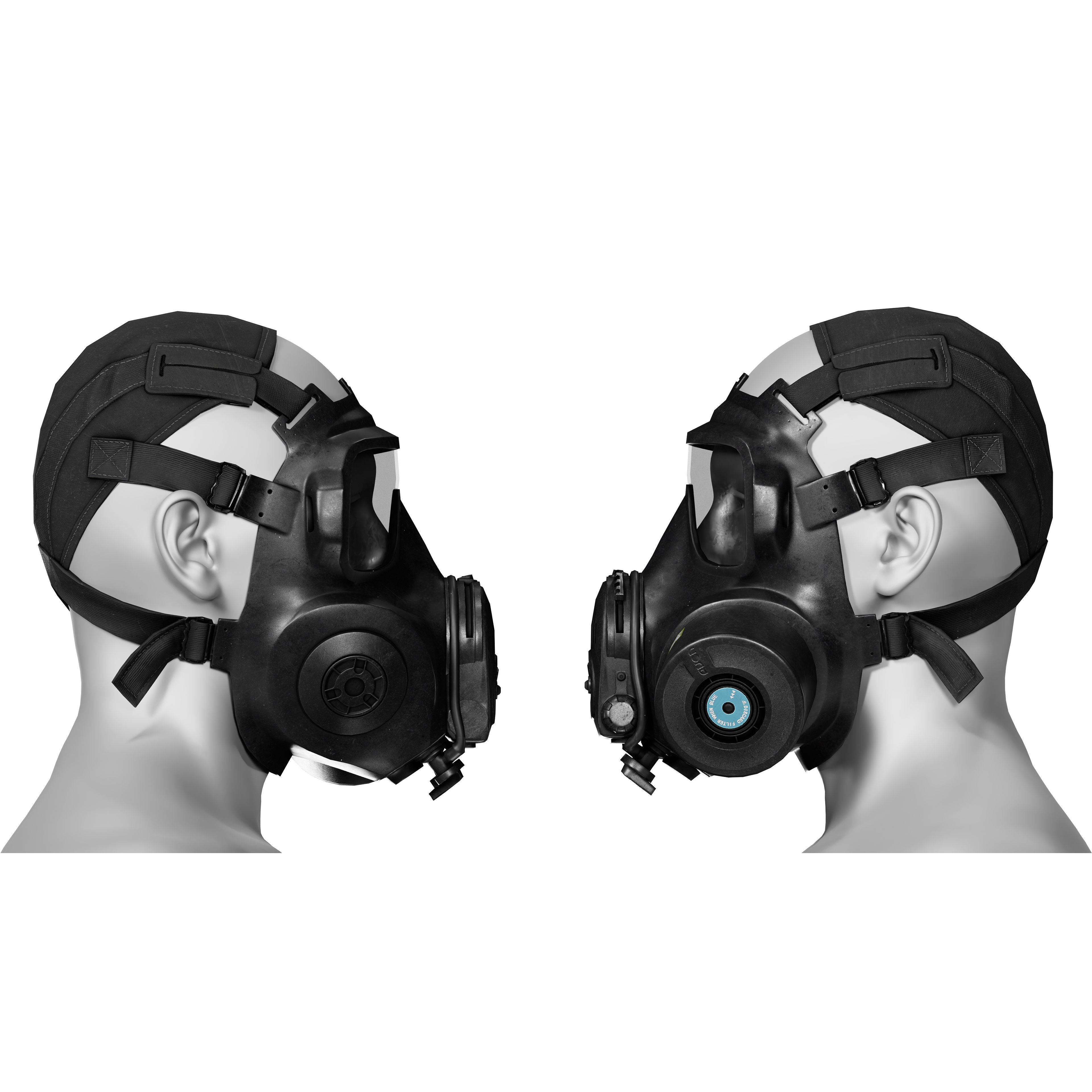 AVON M53A1 Gas Mask - Low-Poly Game-Ready 3D Model - View 8