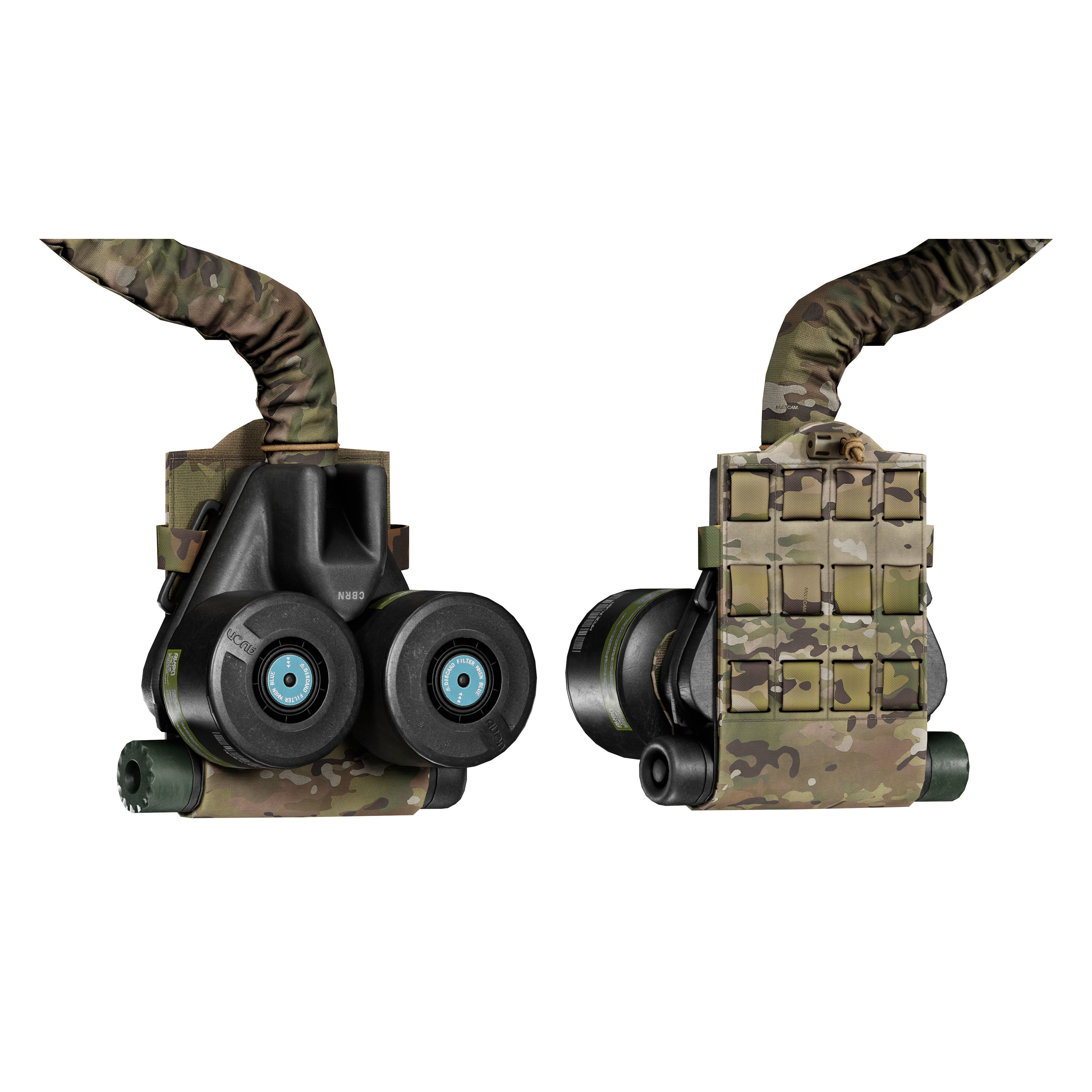 AVON M53A1 Gas Mask - Low-Poly Game-Ready 3D Model - View 9