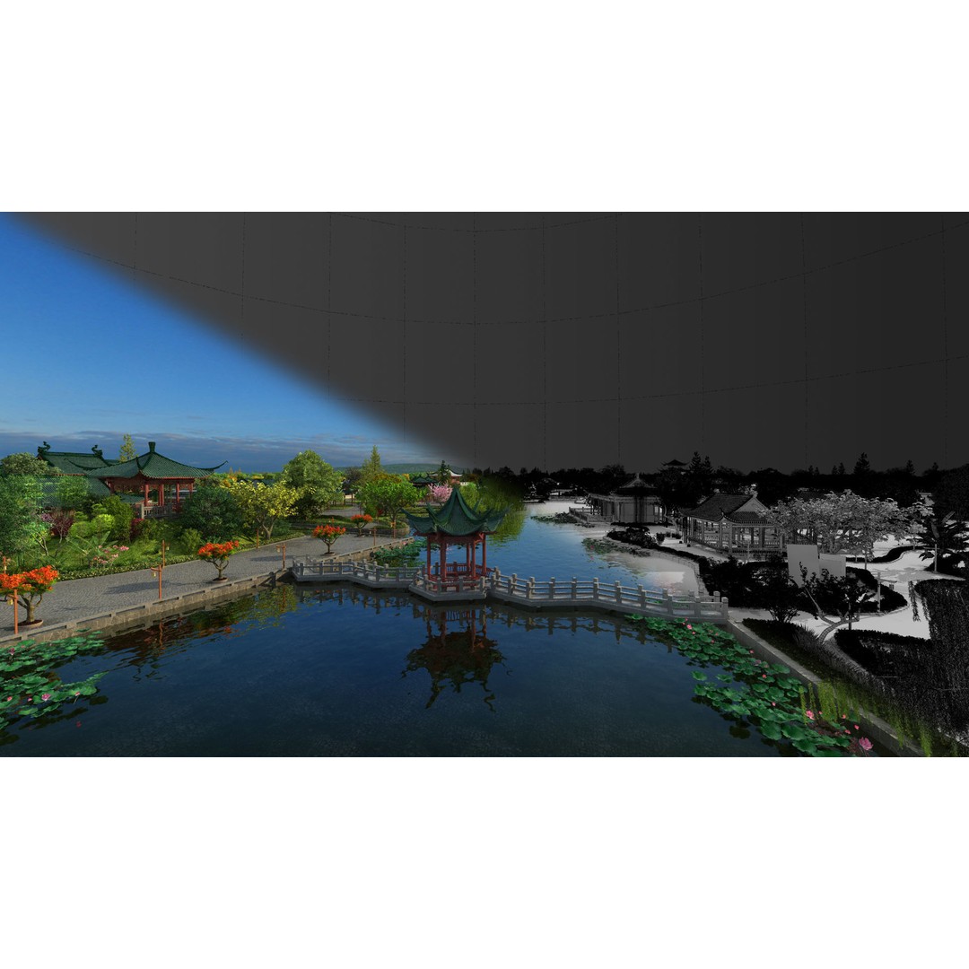 Classical Chinese Garden 3D Model – Architectural Art, FBX, PBR - View 8