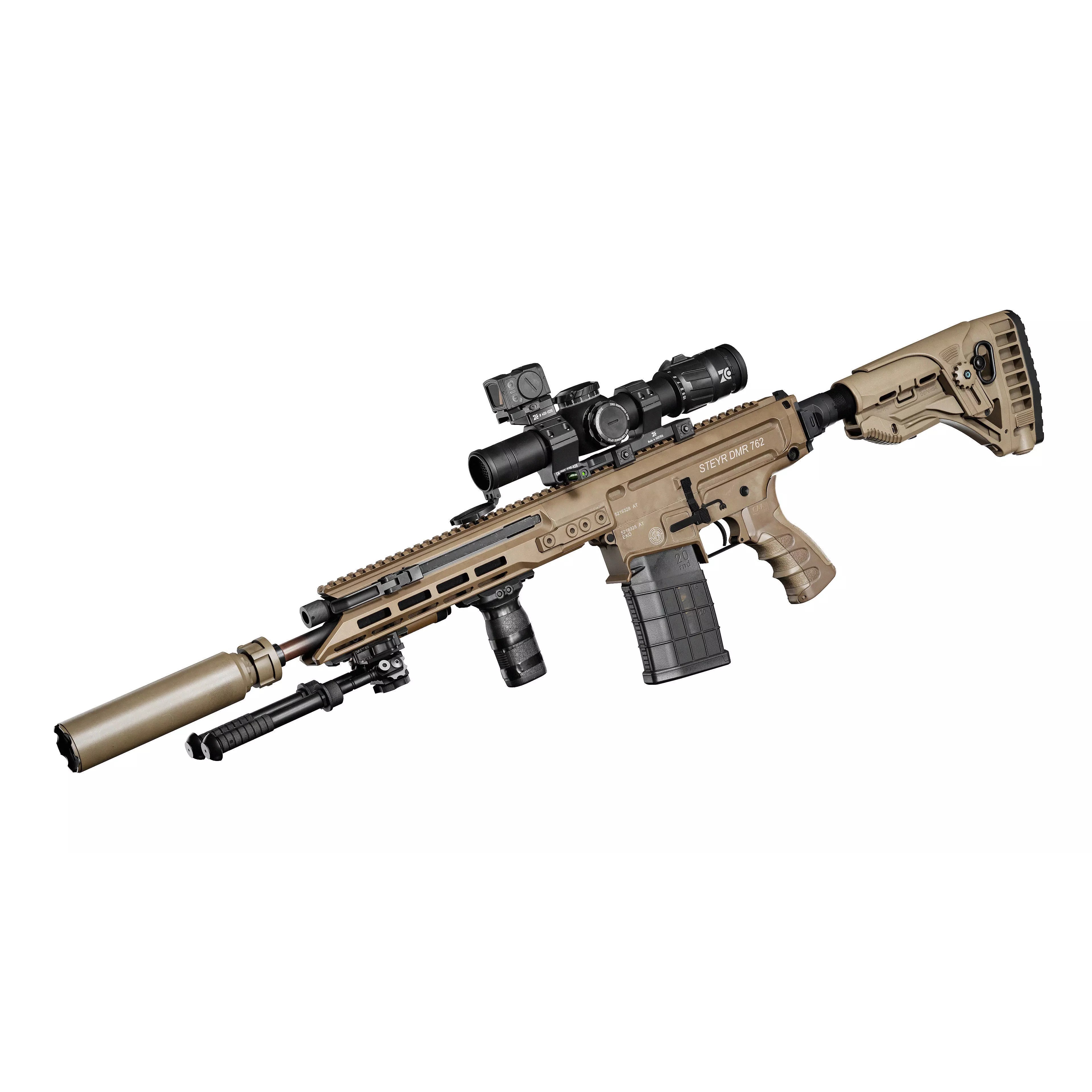 STEYR ARMS DMR 762 Rifle - Low-Poly Game-Ready 3D Model - View 4