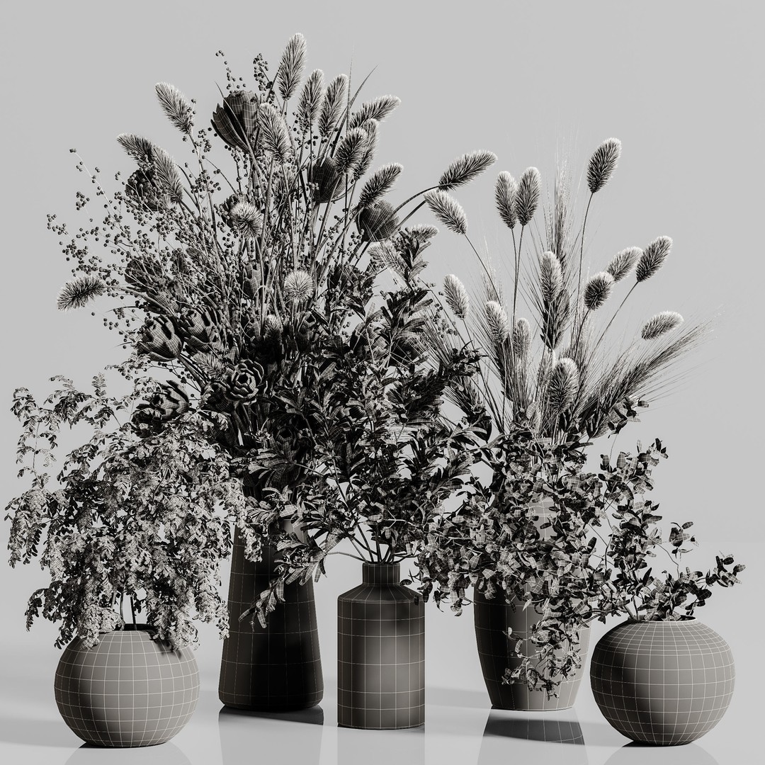 Bouquet 3D Model – Exotic Pot Plant with PBR Textures, FBX