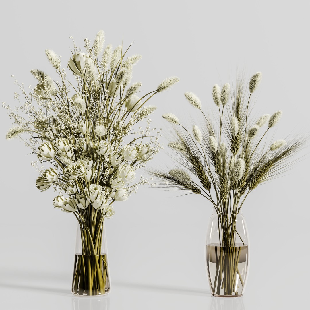 Bouquet 3D Model – Exotic Pot Plant with PBR Textures, FBX - View 4