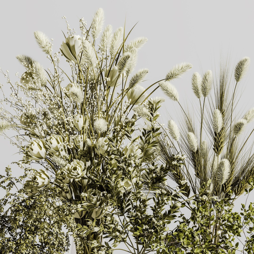 Bouquet 3D Model – Exotic Pot Plant with PBR Textures, FBX - View 8