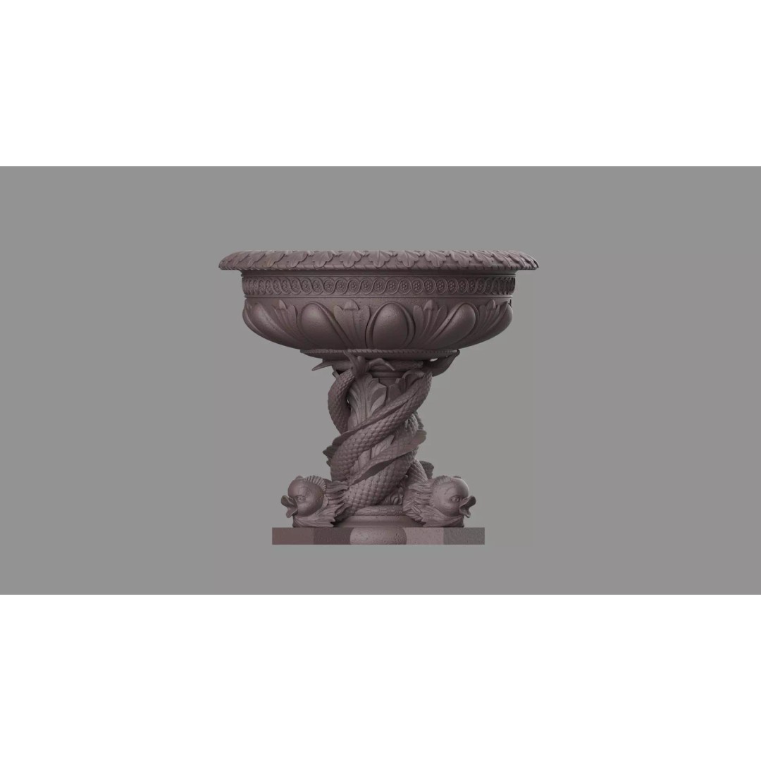 Roberto Giovannini Vase 3D Model – Baroque Style Decorative Planter, FBX - View 11