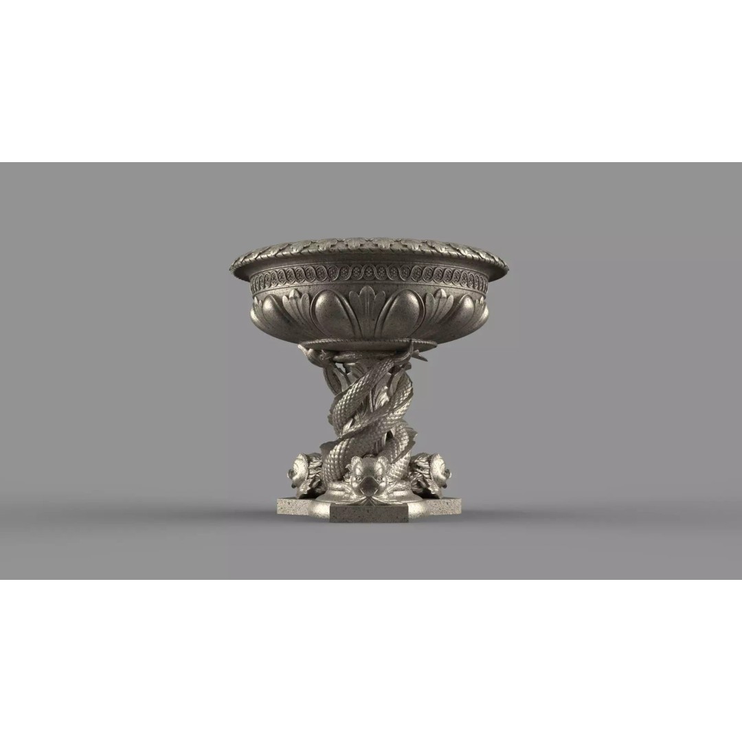 Roberto Giovannini Vase 3D Model – Baroque Style Decorative Planter, FBX - View 2