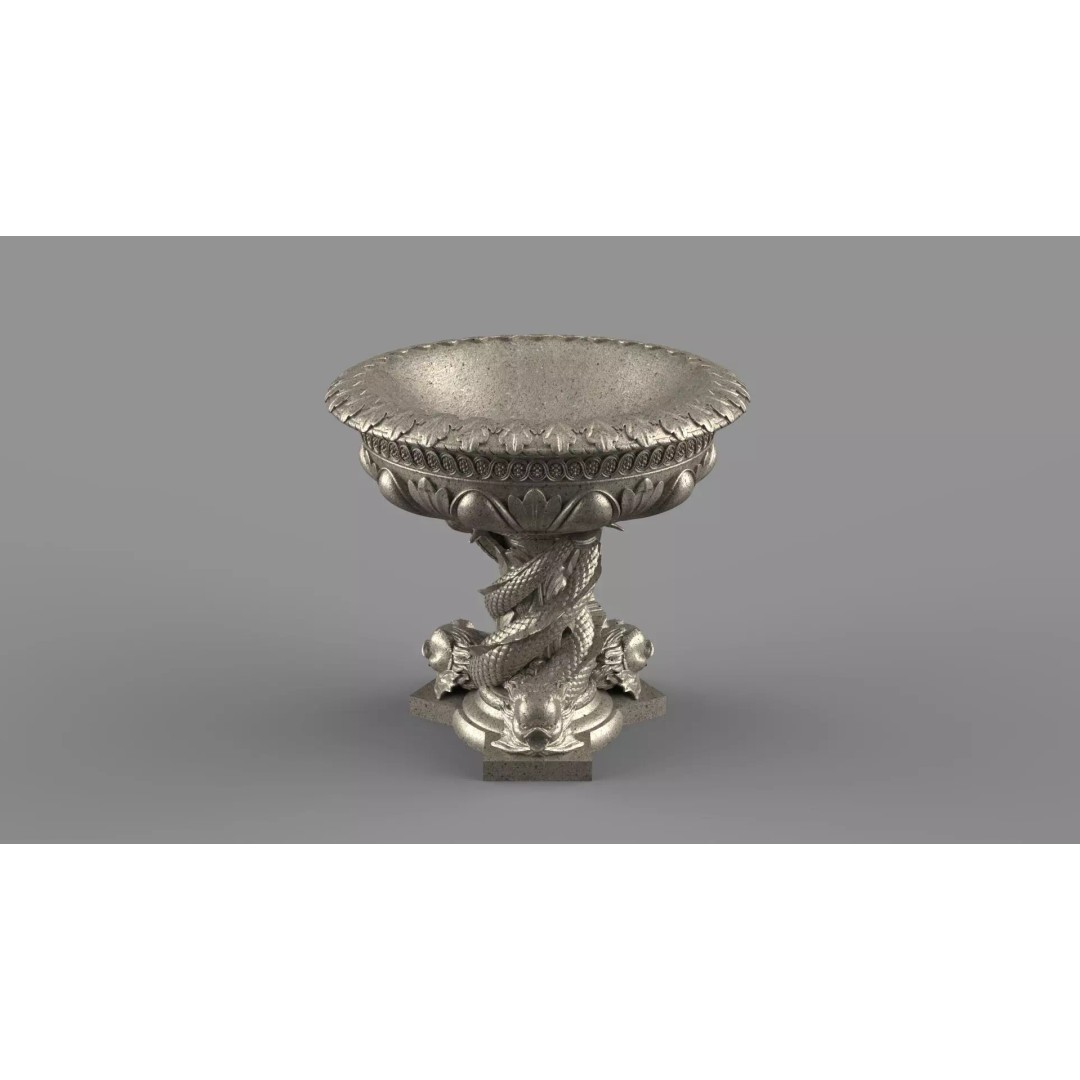 Roberto Giovannini Vase 3D Model – Baroque Style Decorative Planter, FBX - View 4