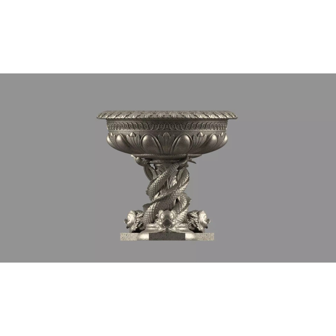 Roberto Giovannini Vase 3D Model – Baroque Style Decorative Planter, FBX - View 5