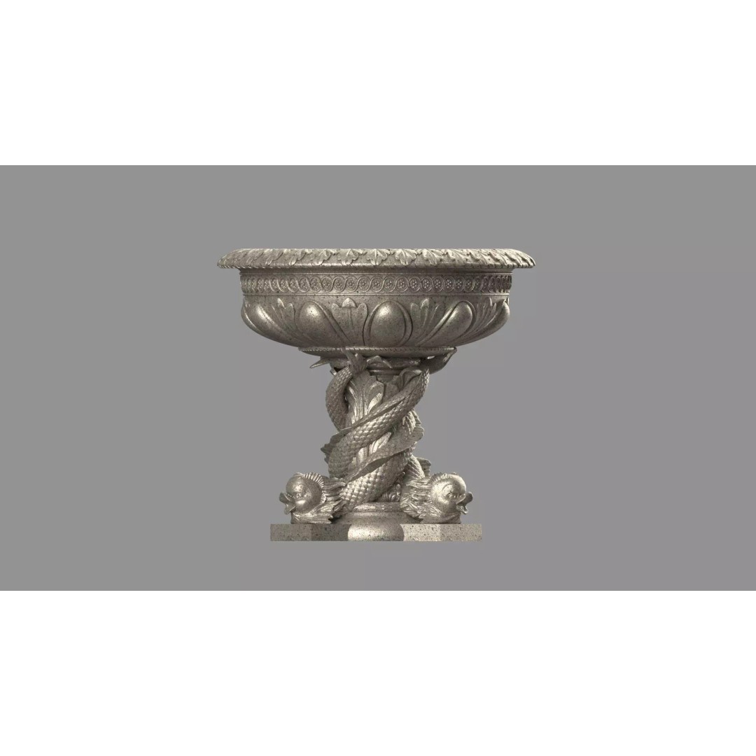Roberto Giovannini Vase 3D Model – Baroque Style Decorative Planter, FBX - View 6