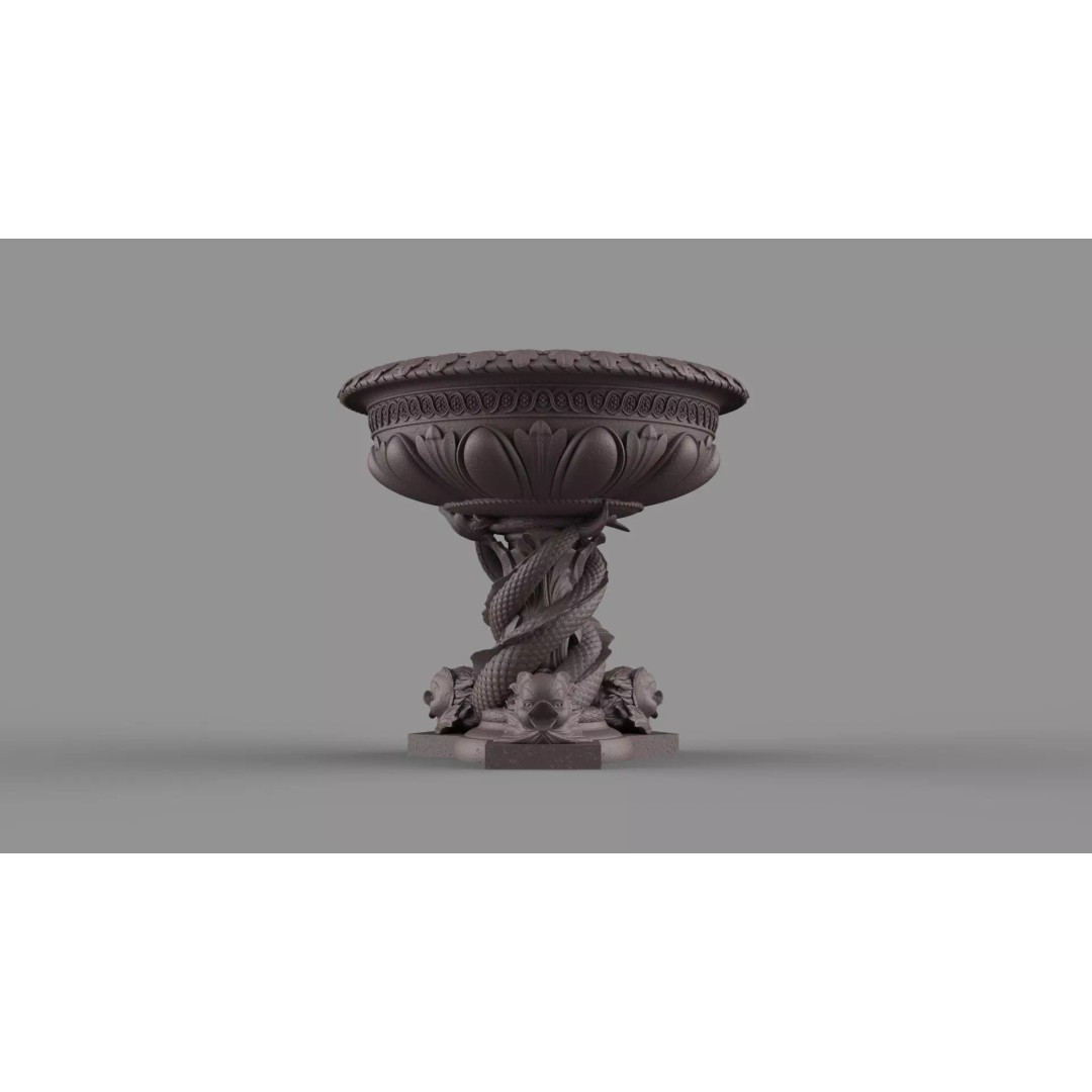 Roberto Giovannini Vase 3D Model – Baroque Style Decorative Planter, FBX - View 7