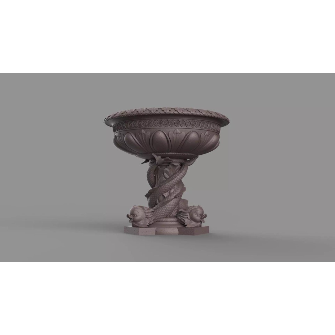 Roberto Giovannini Vase 3D Model – Baroque Style Decorative Planter, FBX - View 8