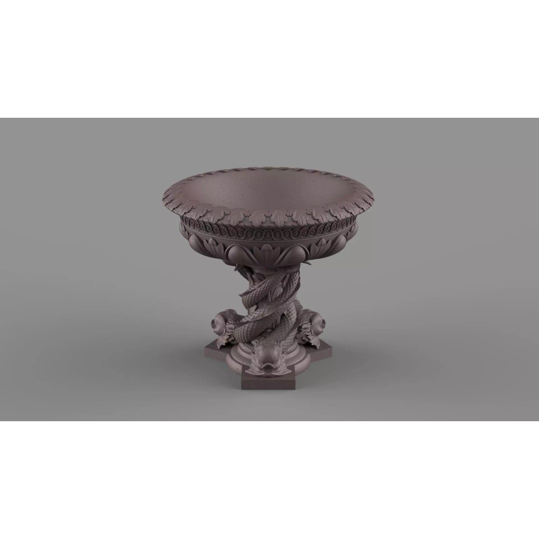Roberto Giovannini Vase 3D Model – Baroque Style Decorative Planter, FBX - View 9