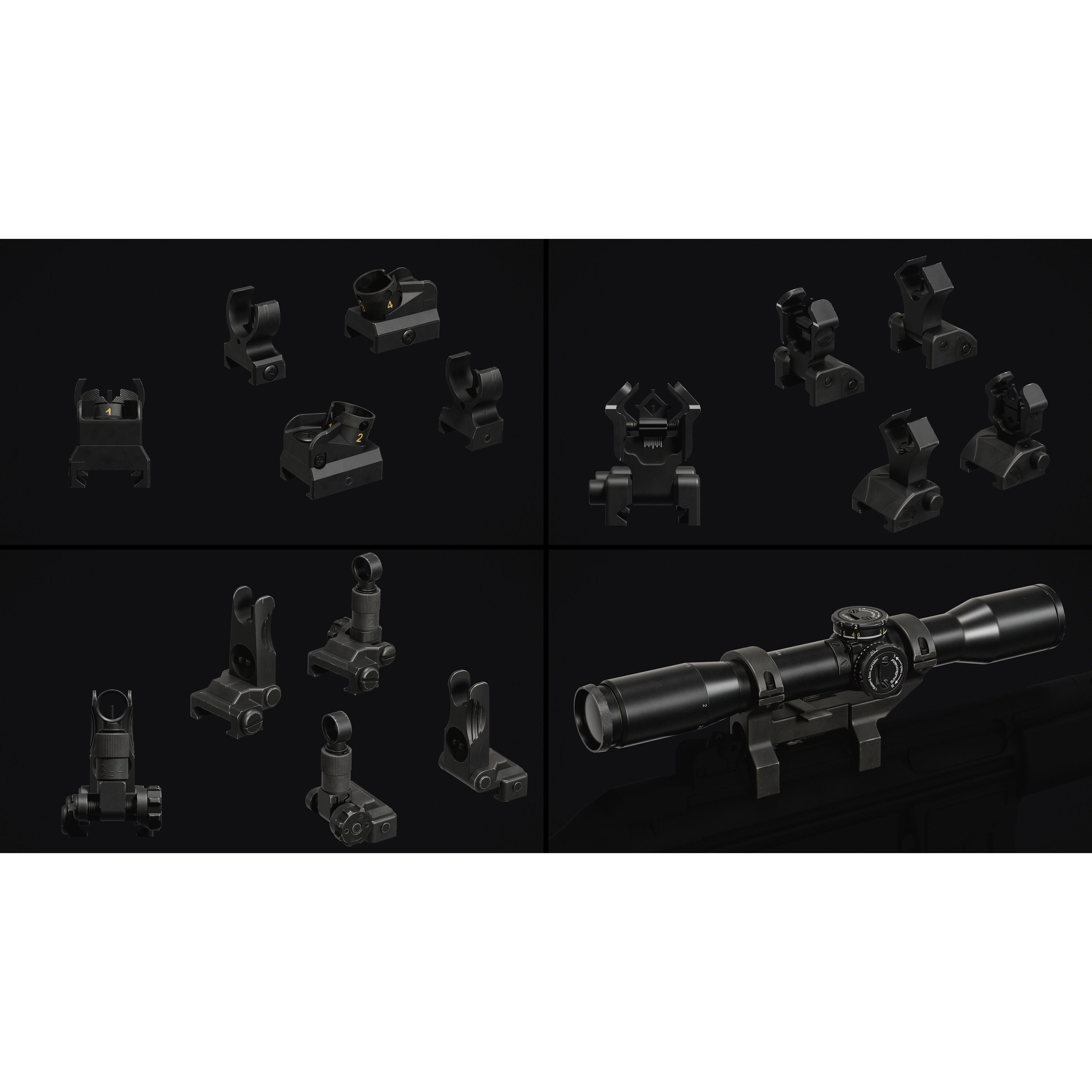 Weapon Sights Pack - Low-Poly Game-Ready 3D Model - View 10