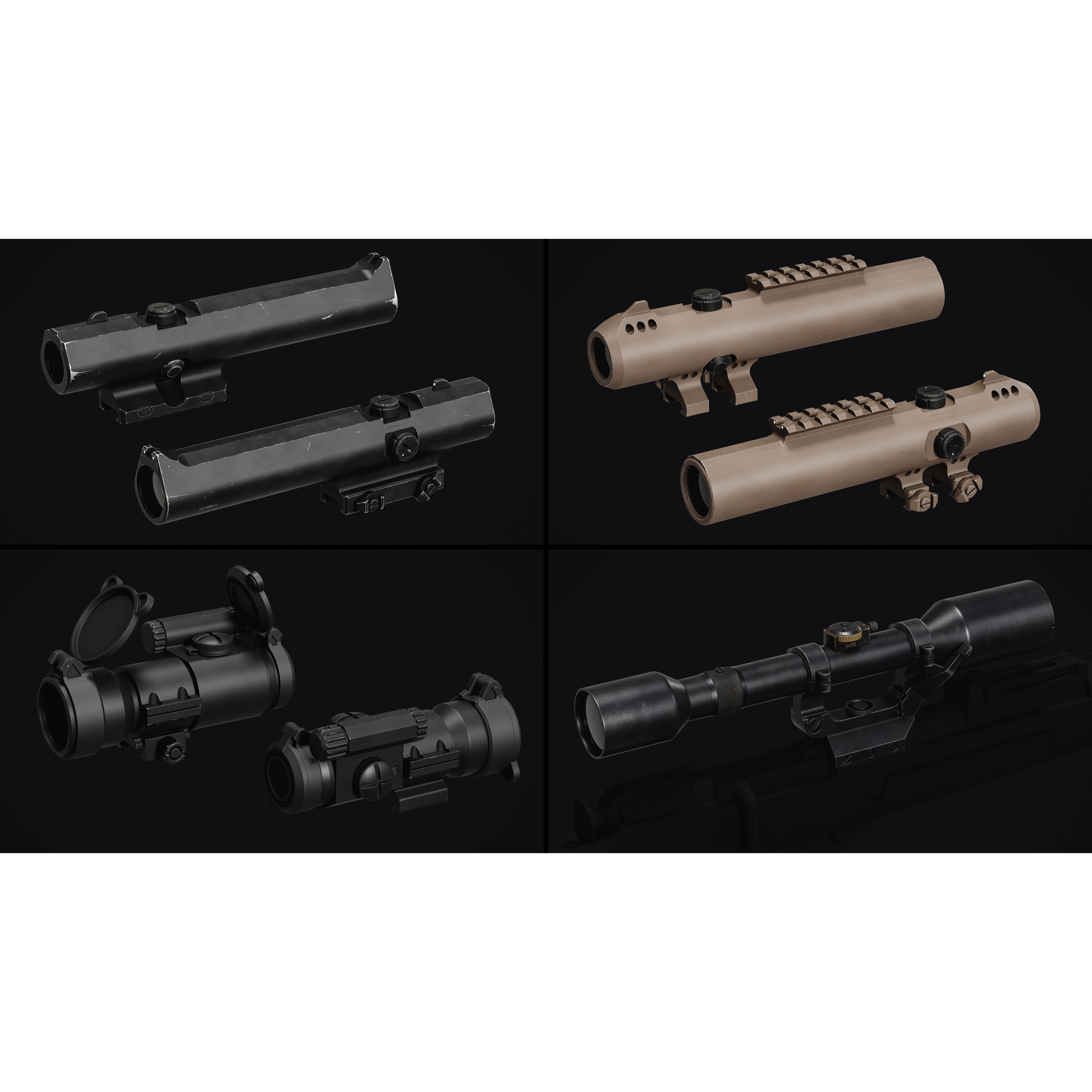 Weapon Sights Pack - Low-Poly Game-Ready 3D Model - View 12