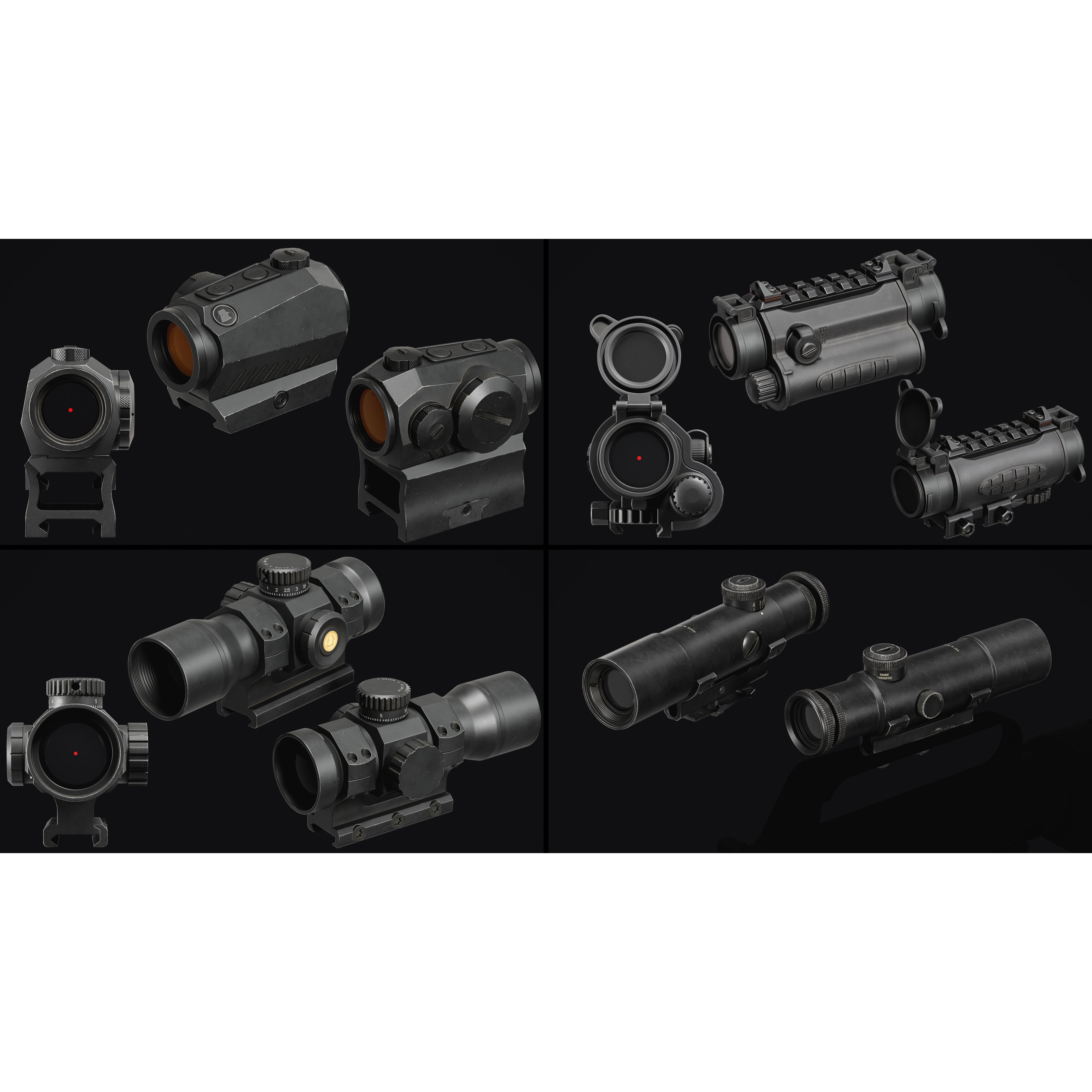 Weapon Sights Pack - Low-Poly Game-Ready 3D Model - View 4