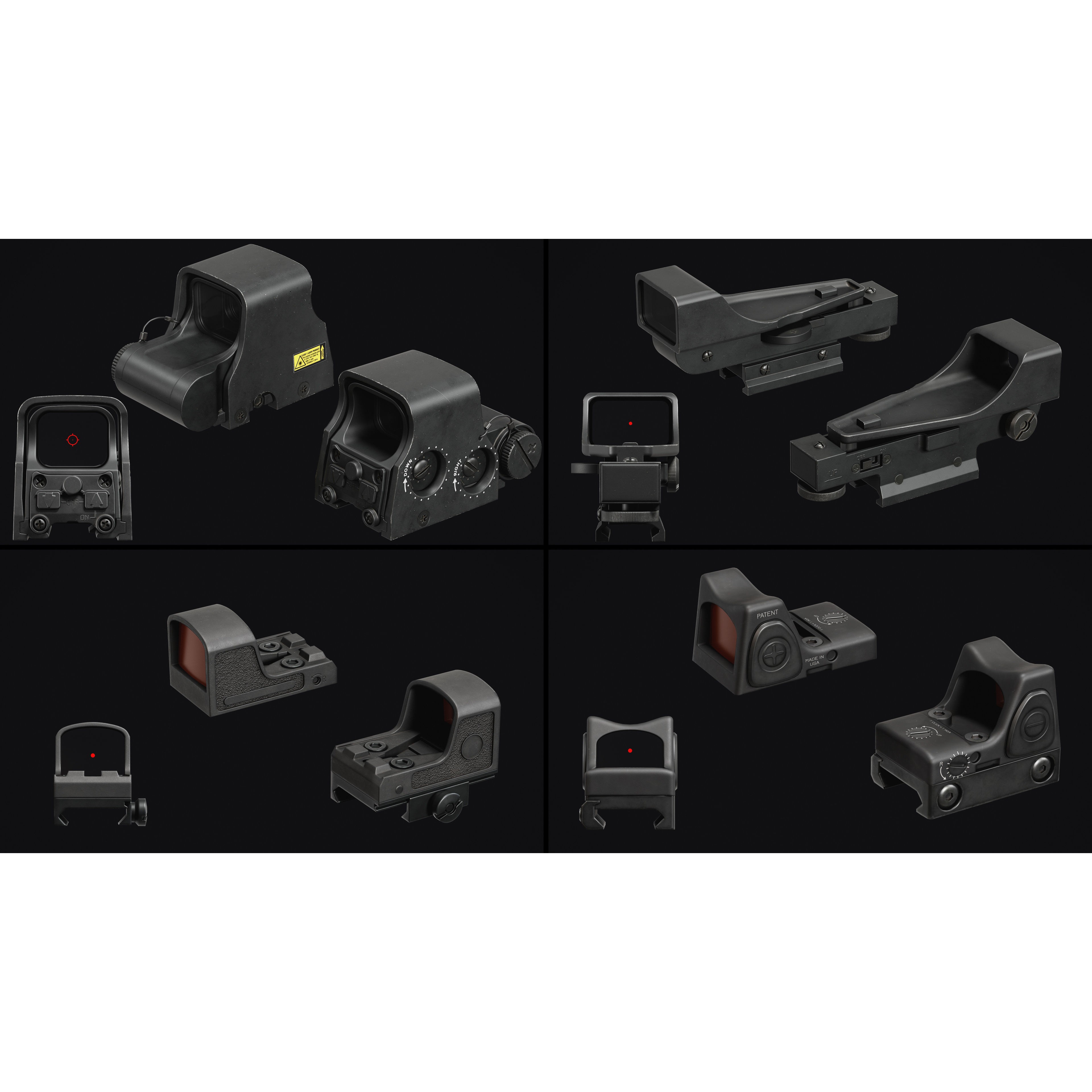Weapon Sights Pack - Low-Poly Game-Ready 3D Model - View 6