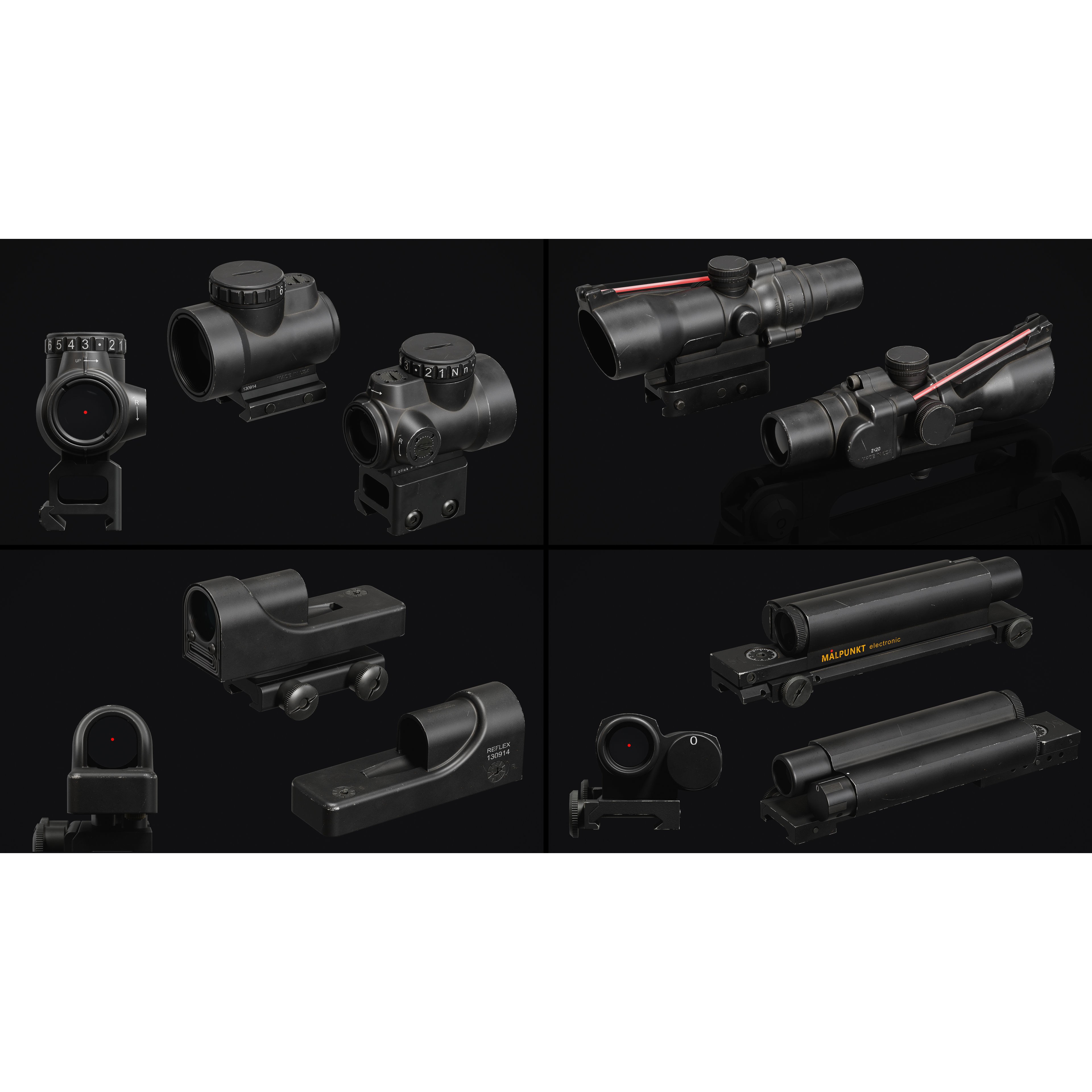 Weapon Sights Pack - Low-Poly Game-Ready 3D Model - View 7