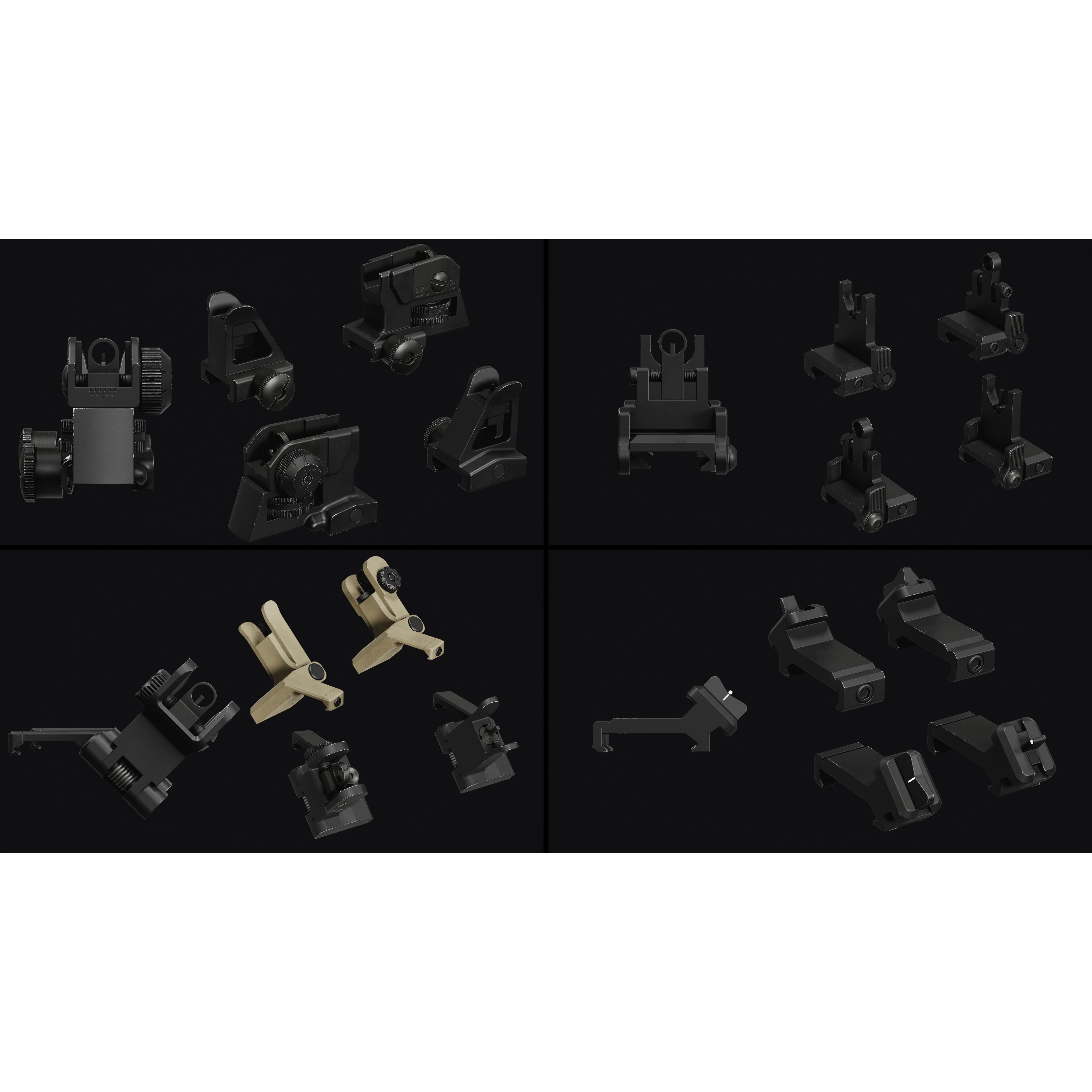 Weapon Sights Pack - Low-Poly Game-Ready 3D Model - View 9
