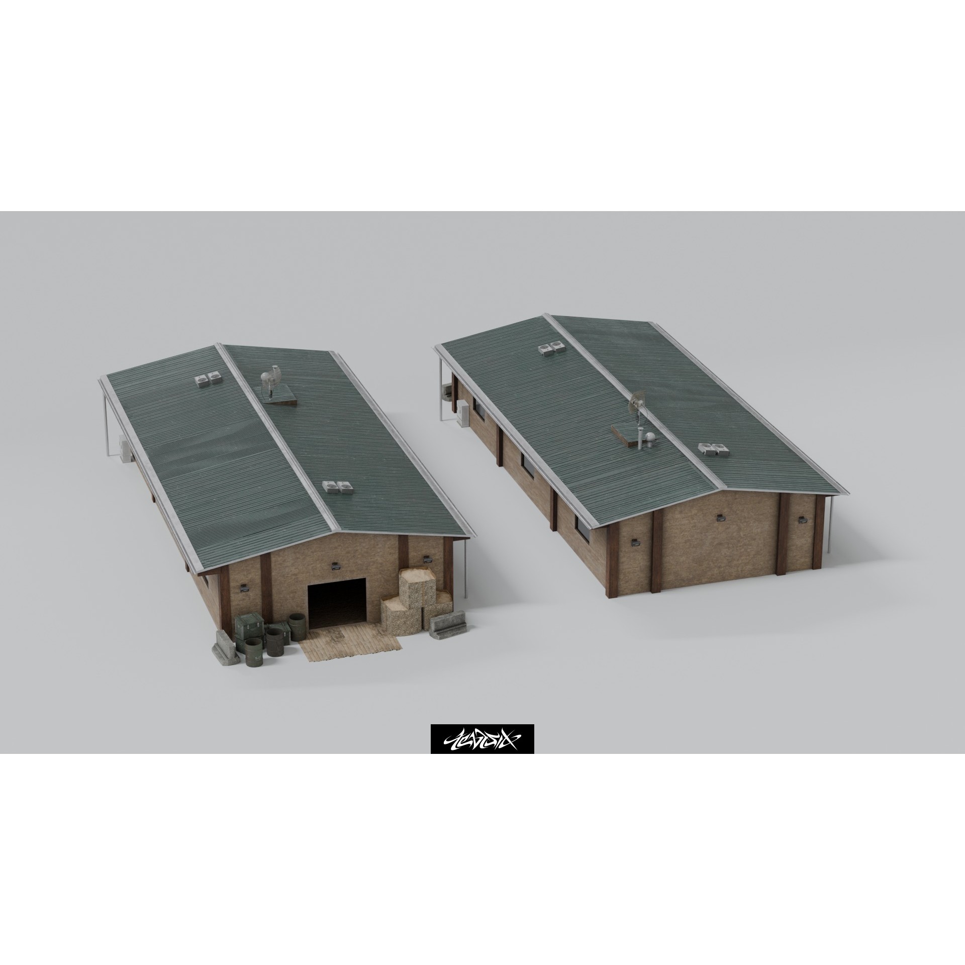 Military Base Kitbash Set - Game-Ready 3D Model - View 10