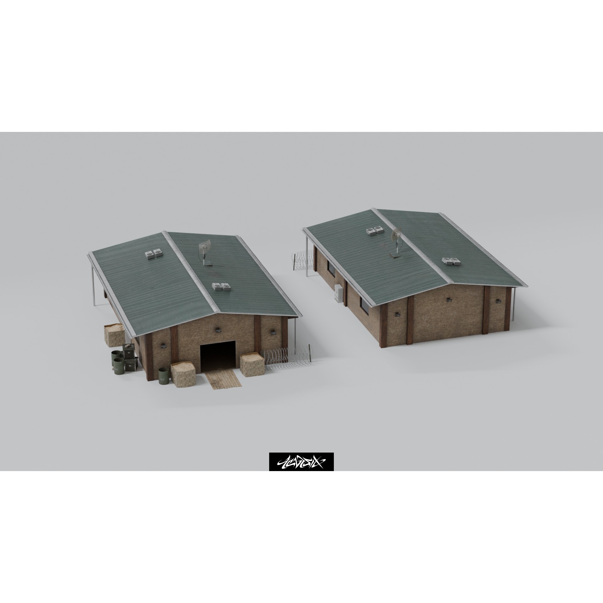 Military Base Kitbash Set - Game-Ready 3D Model - View 11