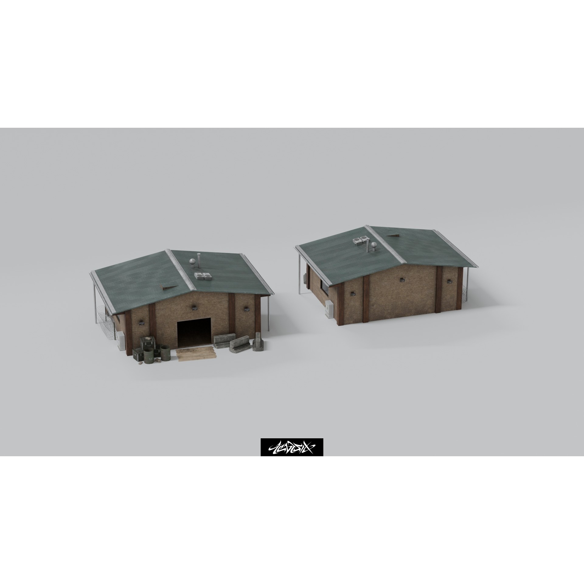 Military Base Kitbash Set - Game-Ready 3D Model - View 12