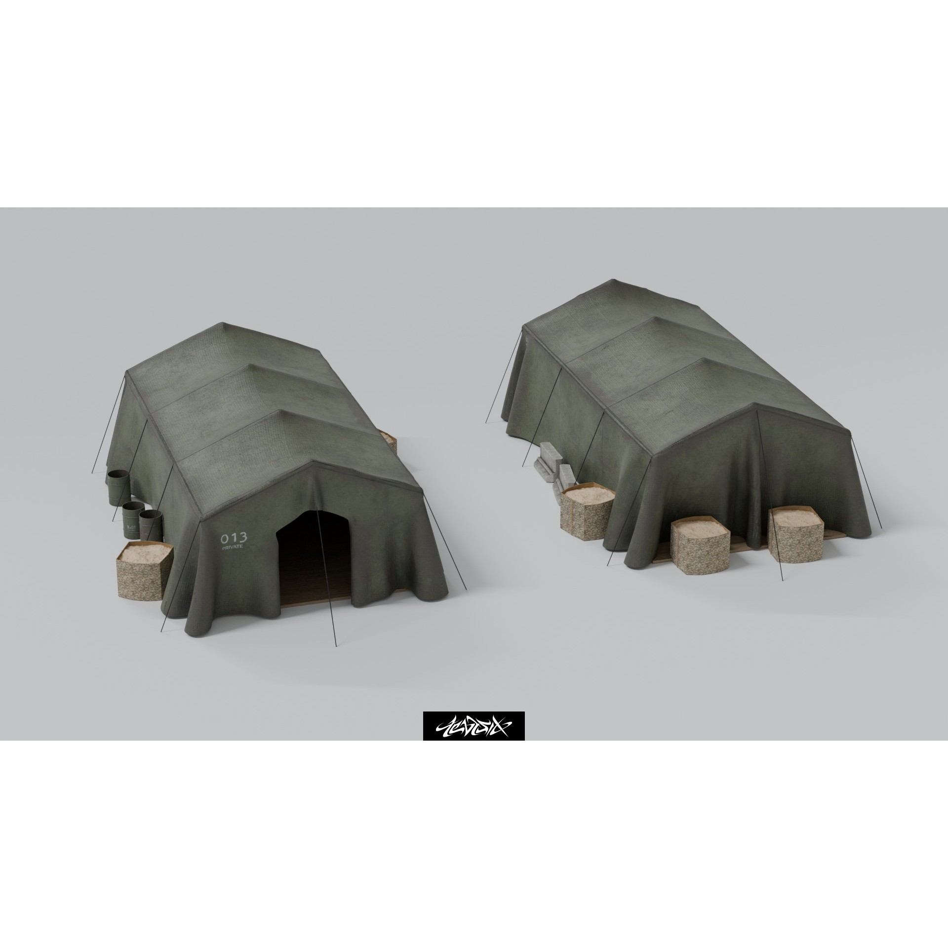 Military Base Kitbash Set - Game-Ready 3D Model - View 14