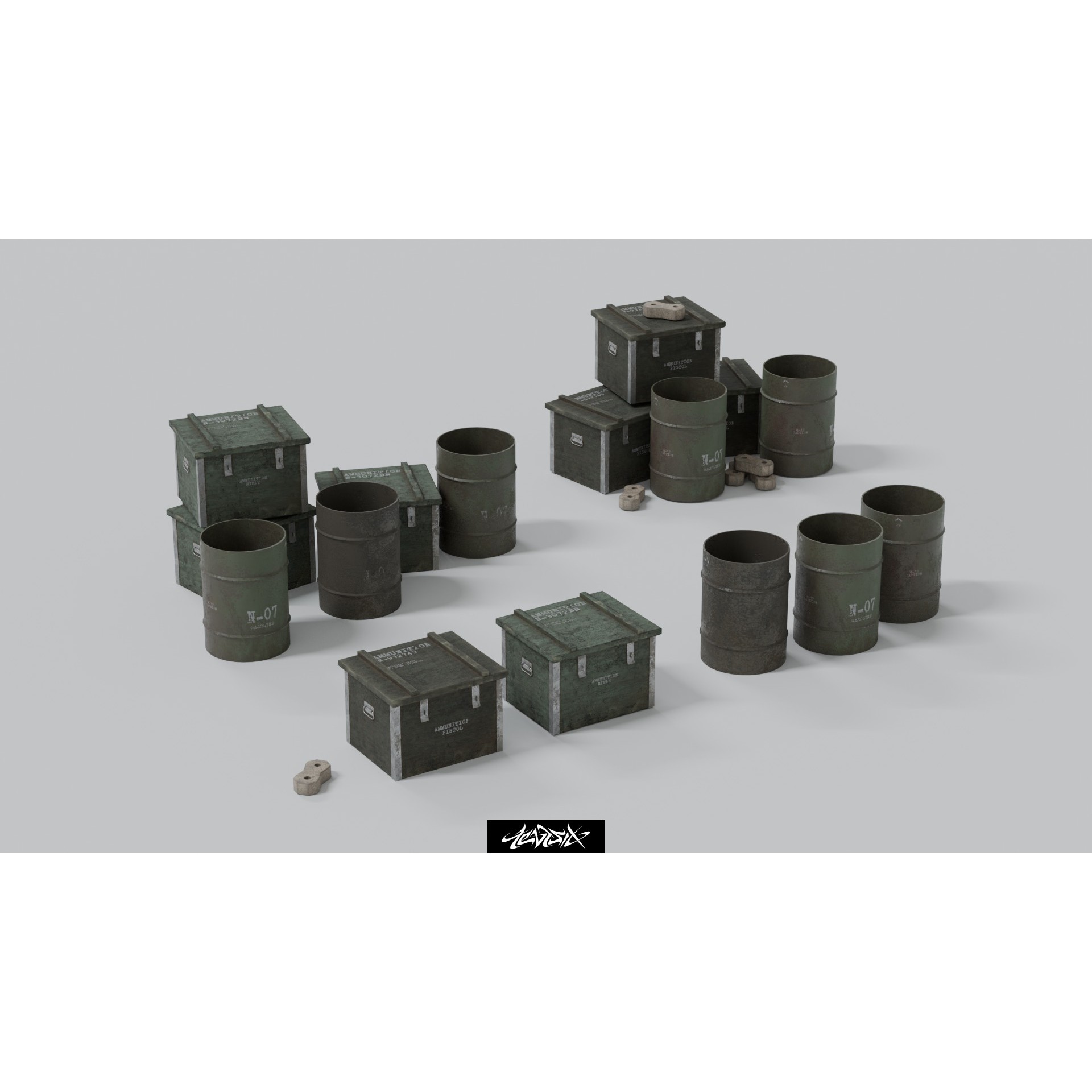 Military Base Kitbash Set - Game-Ready 3D Model - View 3