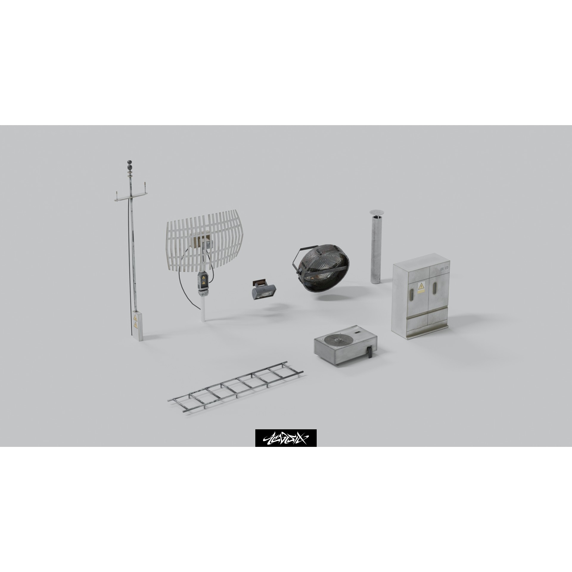 Military Base Kitbash Set - Game-Ready 3D Model - View 4