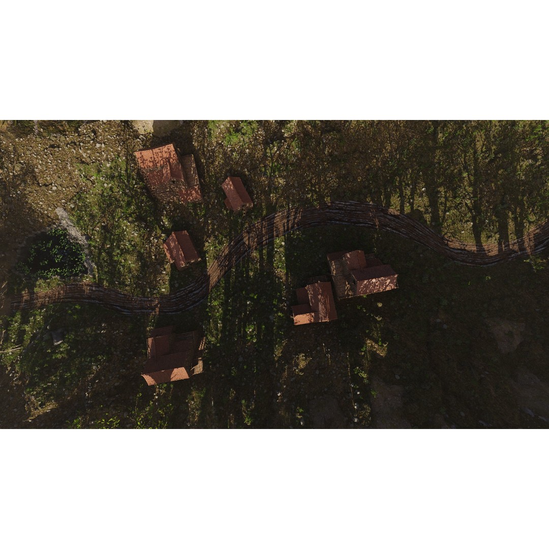 Village Scene 3D Model – Detailed Blender Landscape with Animated Elements - View 11