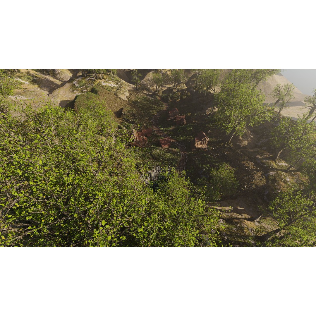 Village Scene 3D Model – Detailed Blender Landscape with Animated Elements - View 12