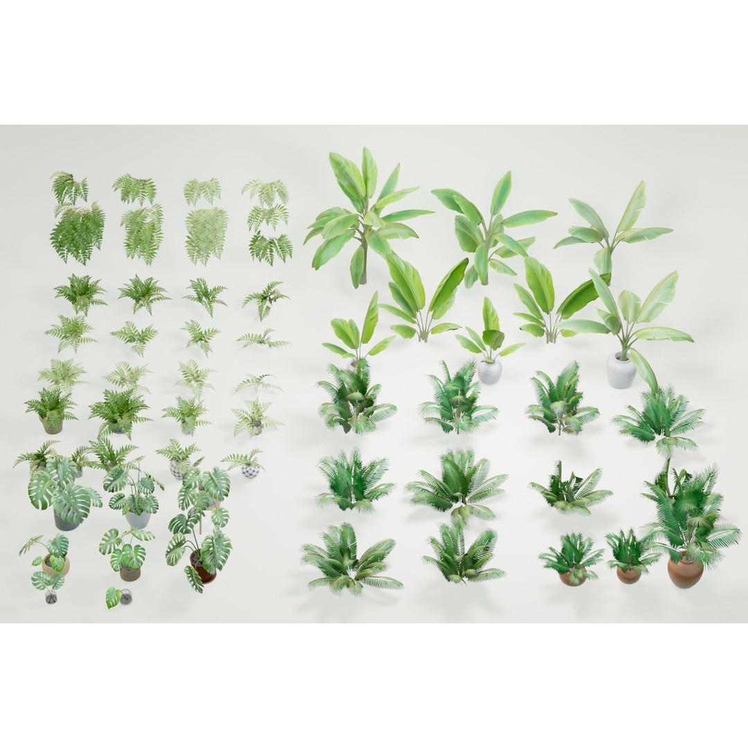 Plant Pack M03 3D Model – Low Poly PBR Vegetation for Unity and Unreal - View 3