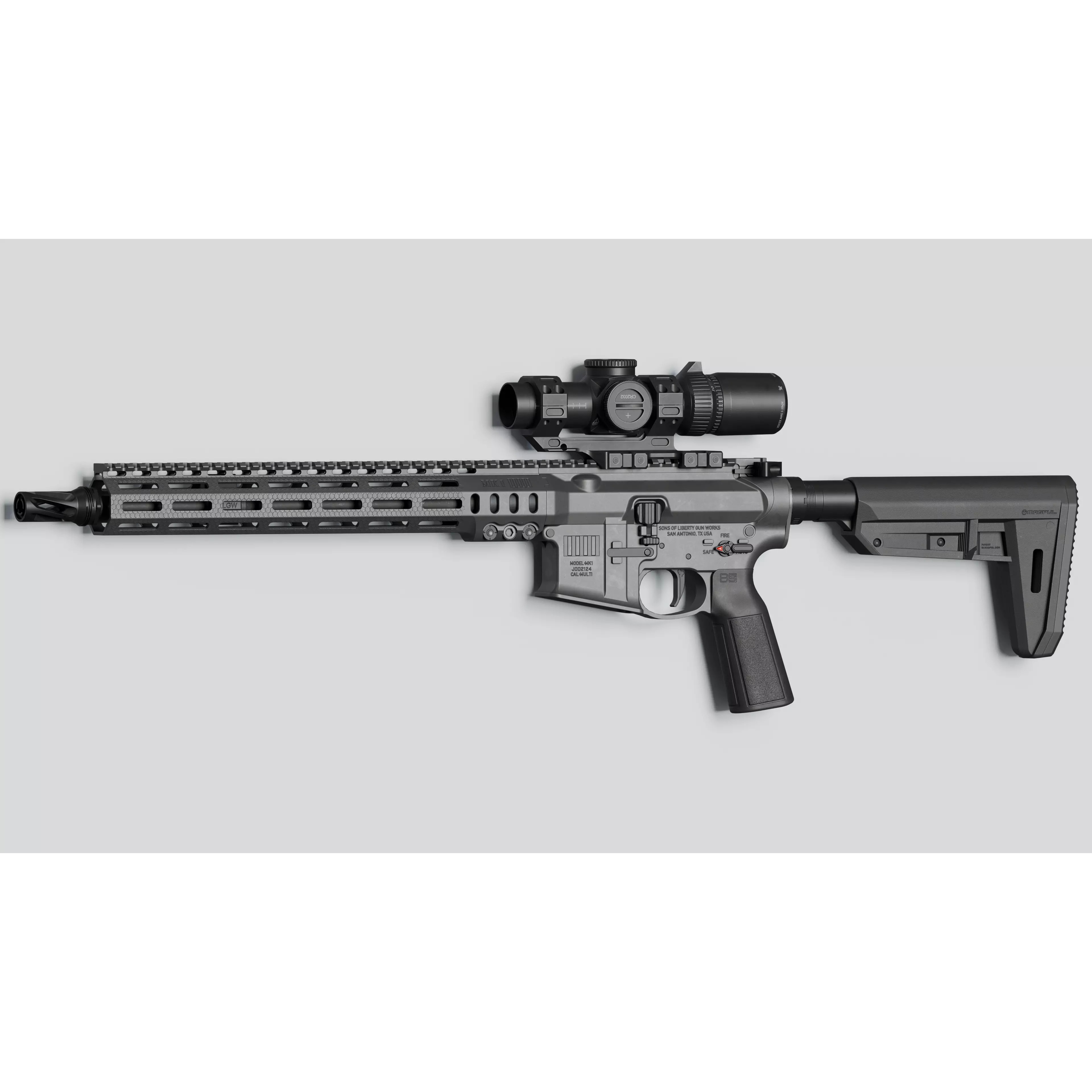 SOLGW MK1 - Low-Poly Game-Ready 3D Model - View 4