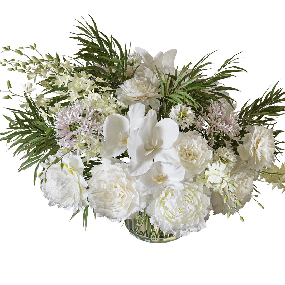 Flower Set 108 3D Model – Chic Petal Display, FBX, OBJ - View 3