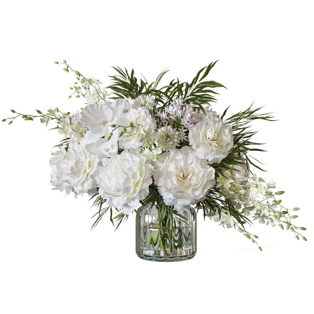 Flower Set 108 3D Model – Chic Petal Display, FBX, OBJ - View 6