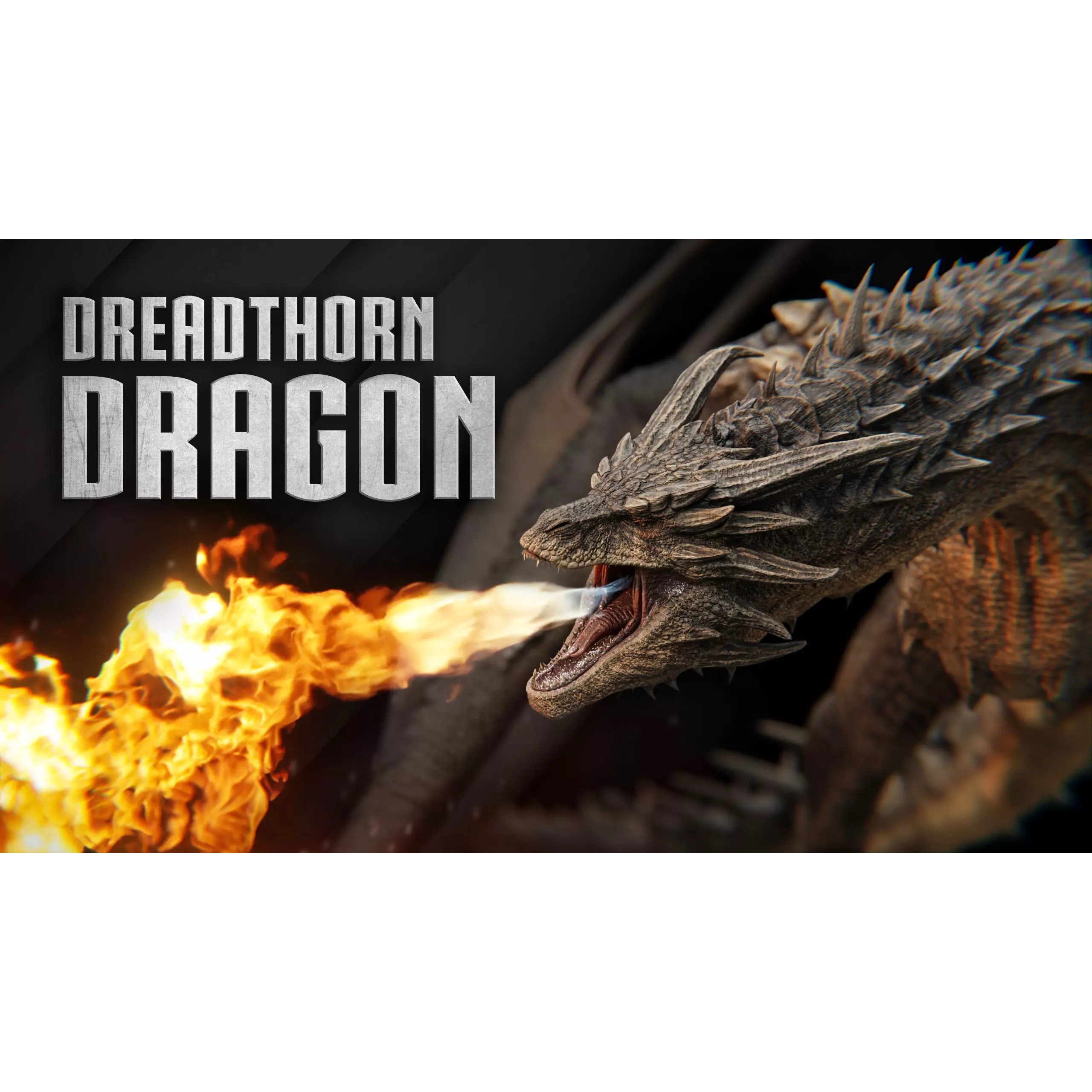 Dreadthorn Dragon - Low-Poly Game-Ready 3D Model - View 2